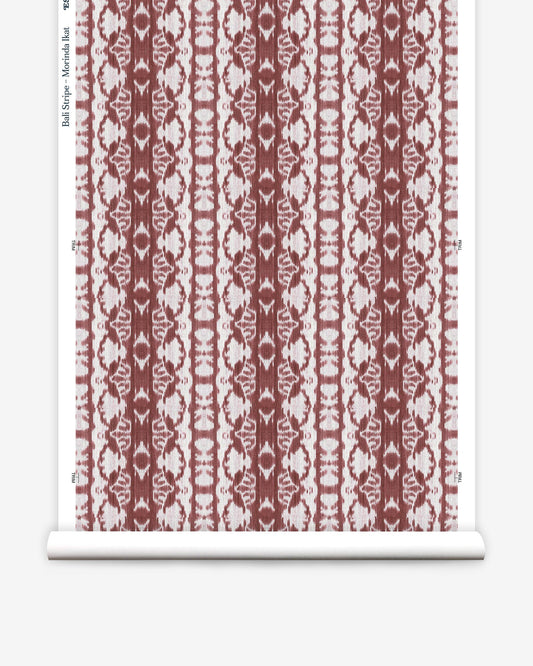A Bali Stripe Wallpaper with a Morinda Ikat pattern