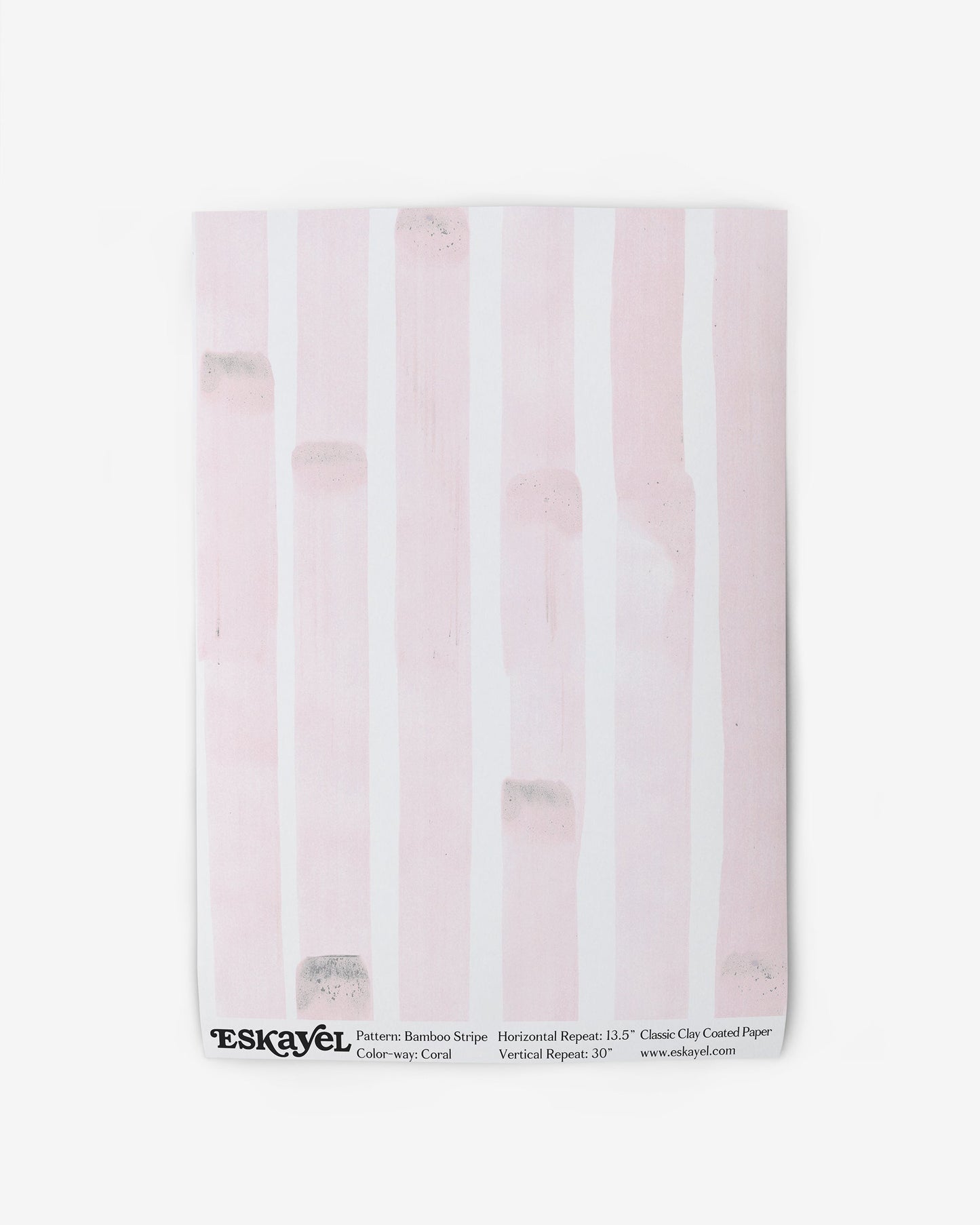 a Coral Bamboo Stripe Wallpaper Sample on wallpaper