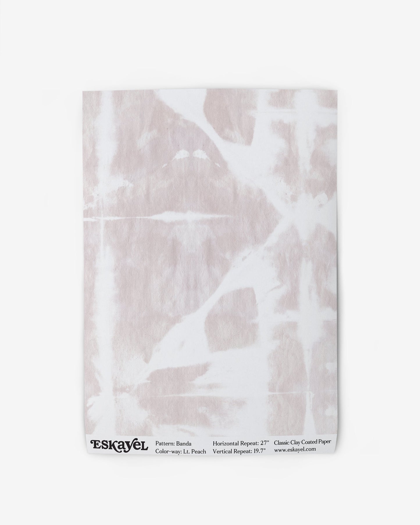 A Banda Wallpaper Sample Light Peach tie dye pattern sample