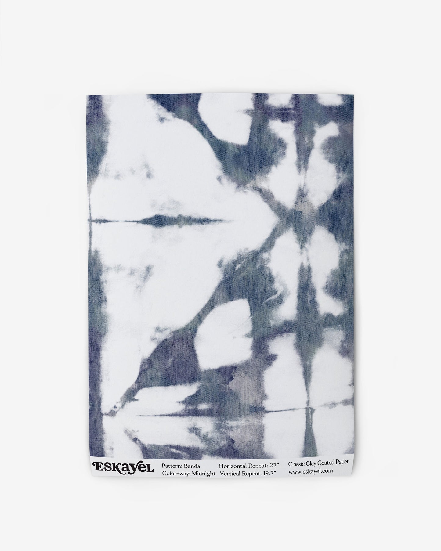 To a sample of this Banda Wallpaper Sample Midnight with a tie dye pattern on it, please