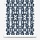 A blue and white tie dye pattern on a roll of Biami Wallpaper Nila