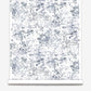 A Bosky Toile Wallpaper Midnight with a blue and white pattern