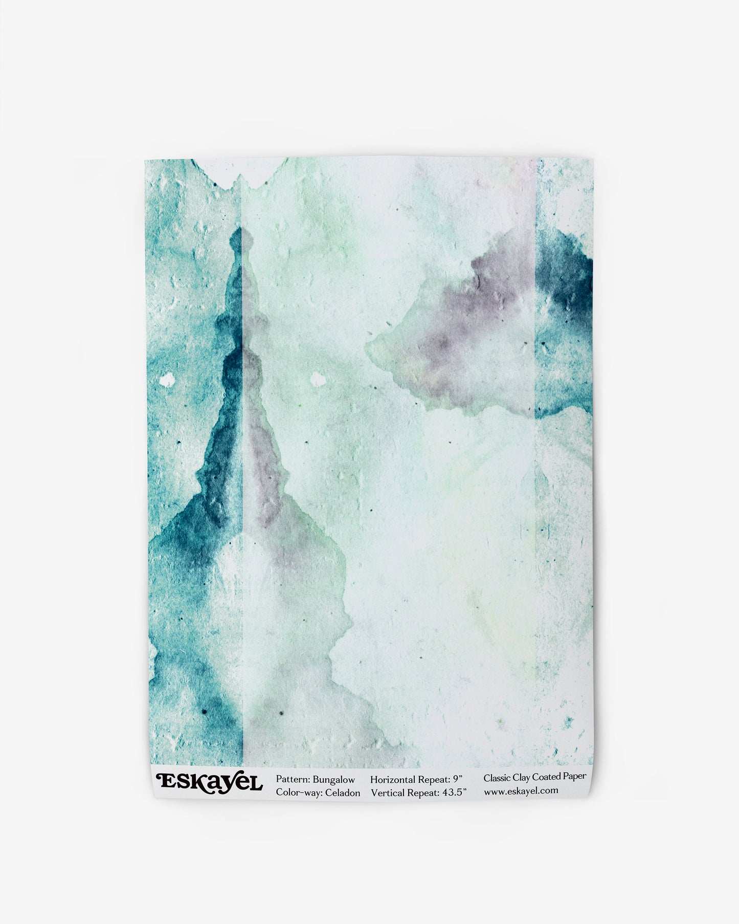 An image of a Bungalow Wallpaper Sample Celadon, on wallpaper