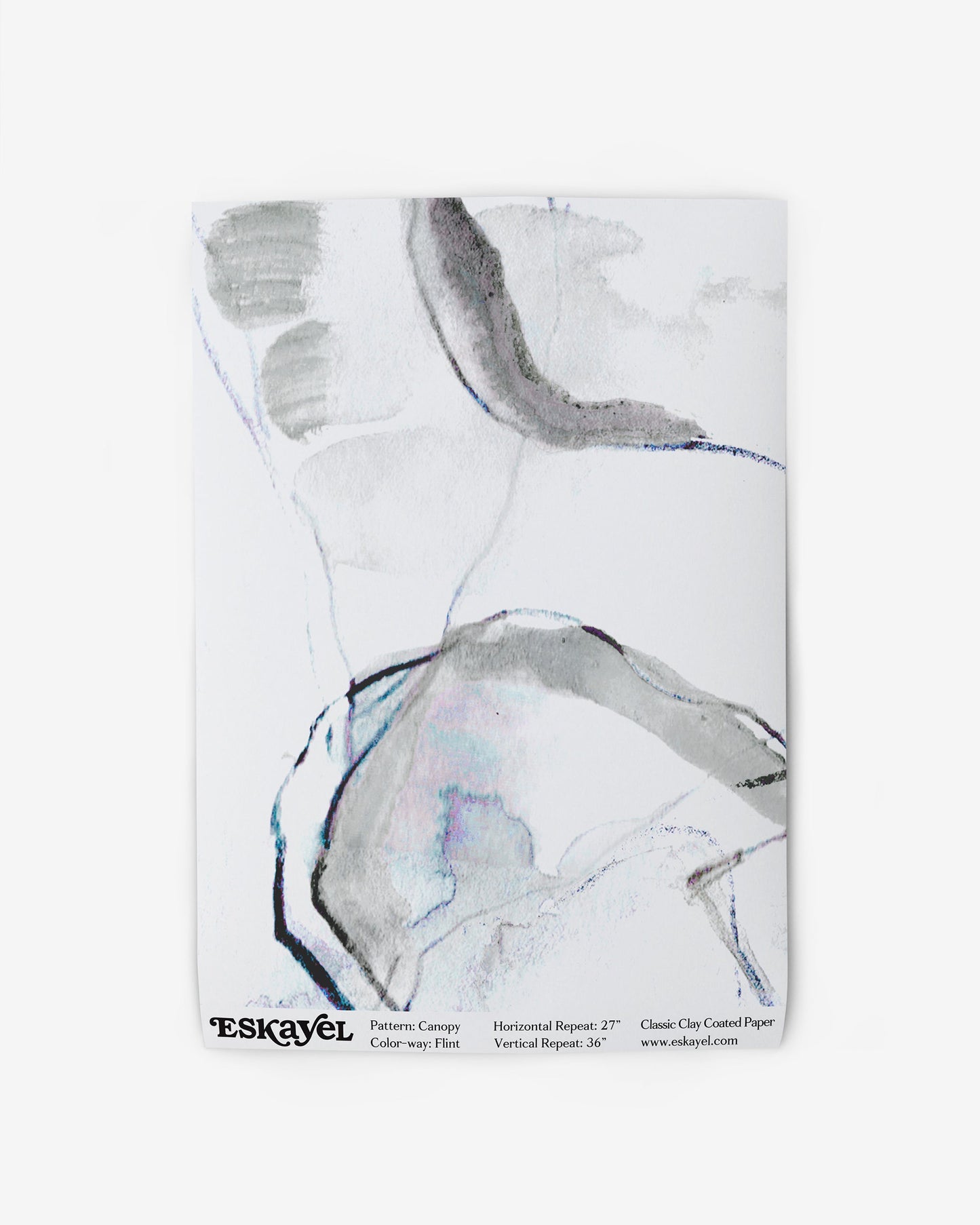 The of a Canopy Wallpaper Sample Flint with a watercolor painting on it