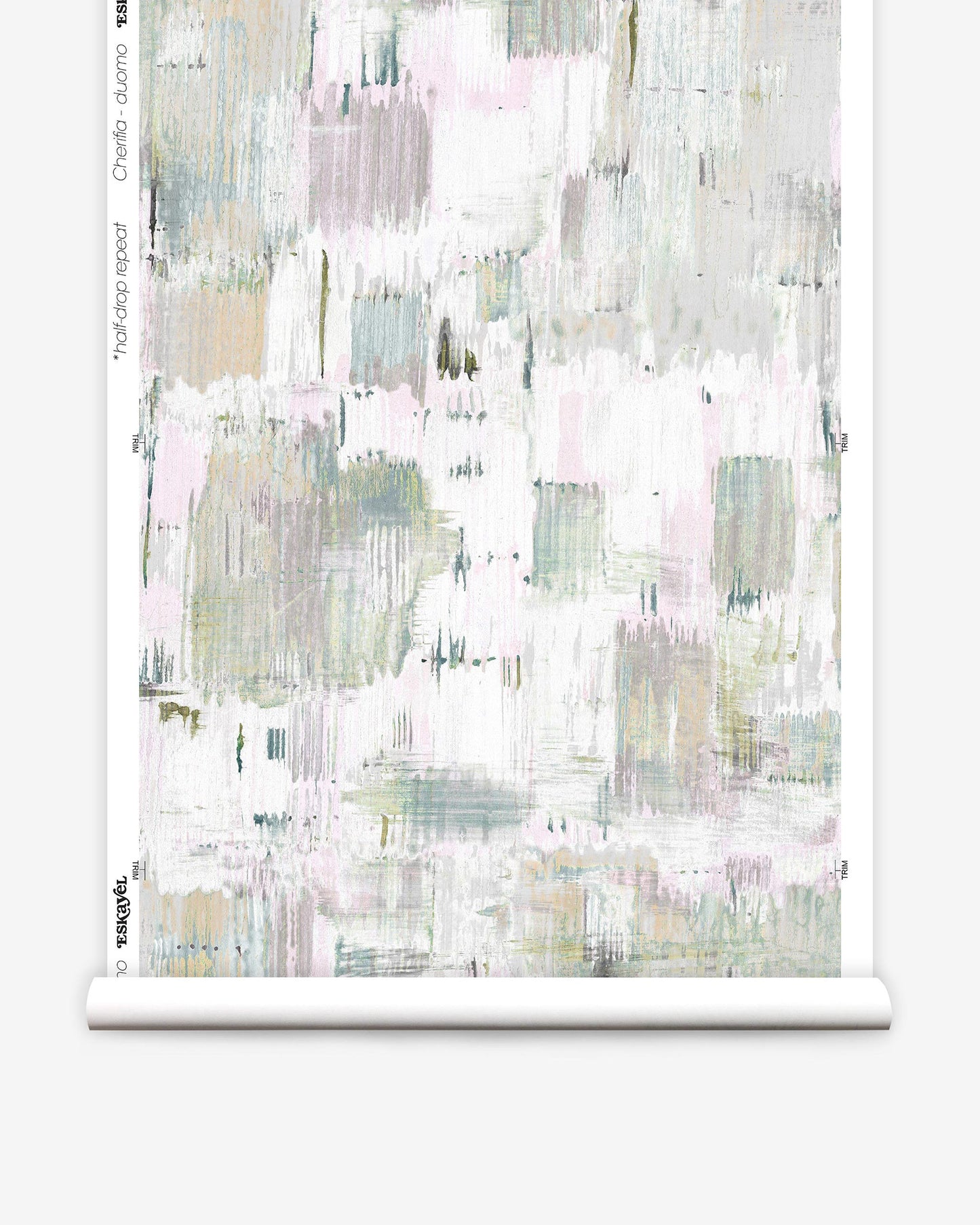 An abstract painting on a roll of Cherifia Wallpaper