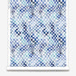A blue and white checkered pattern on a roll of Chess Wallpaper Ocean colorways
