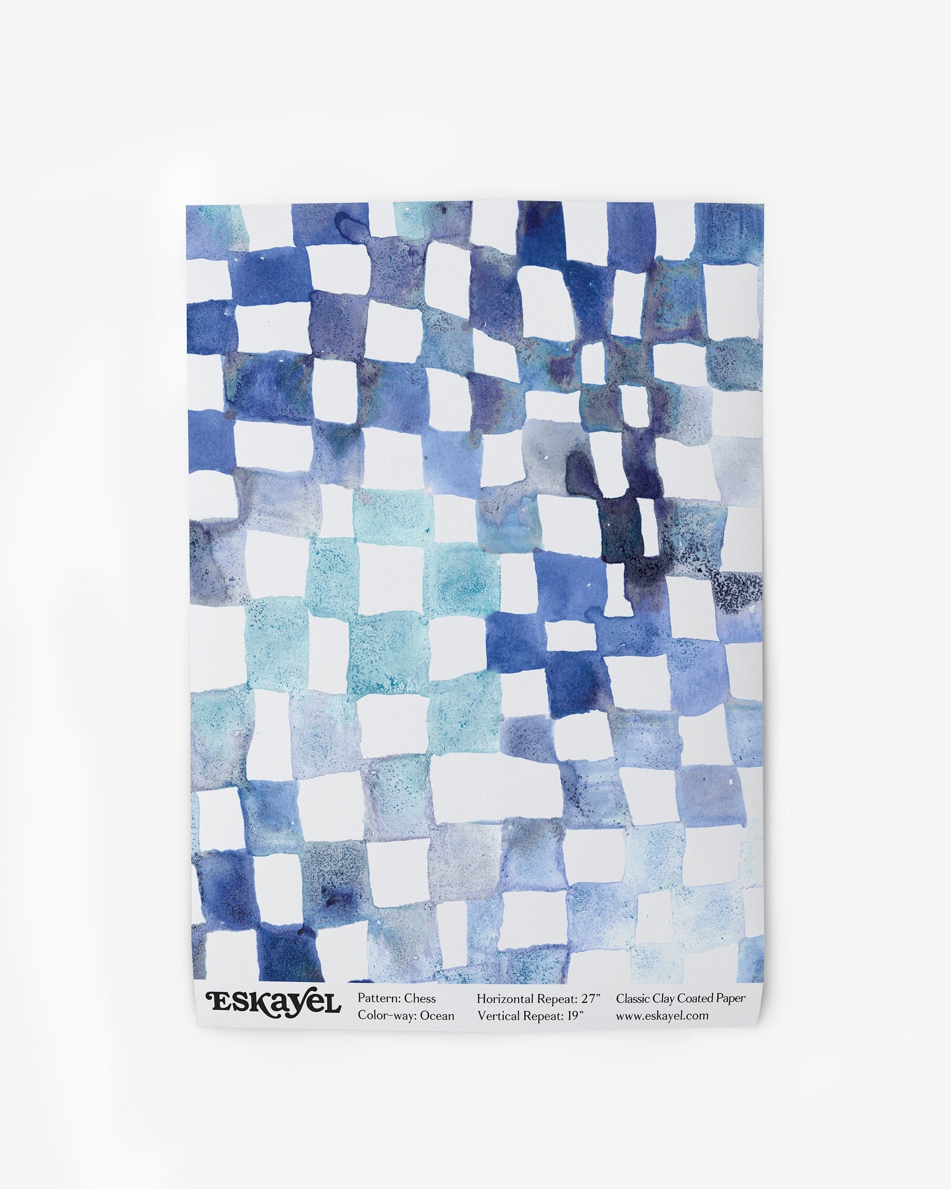 A Chess Wallpaper Ocean blue and white checkerboard pattern