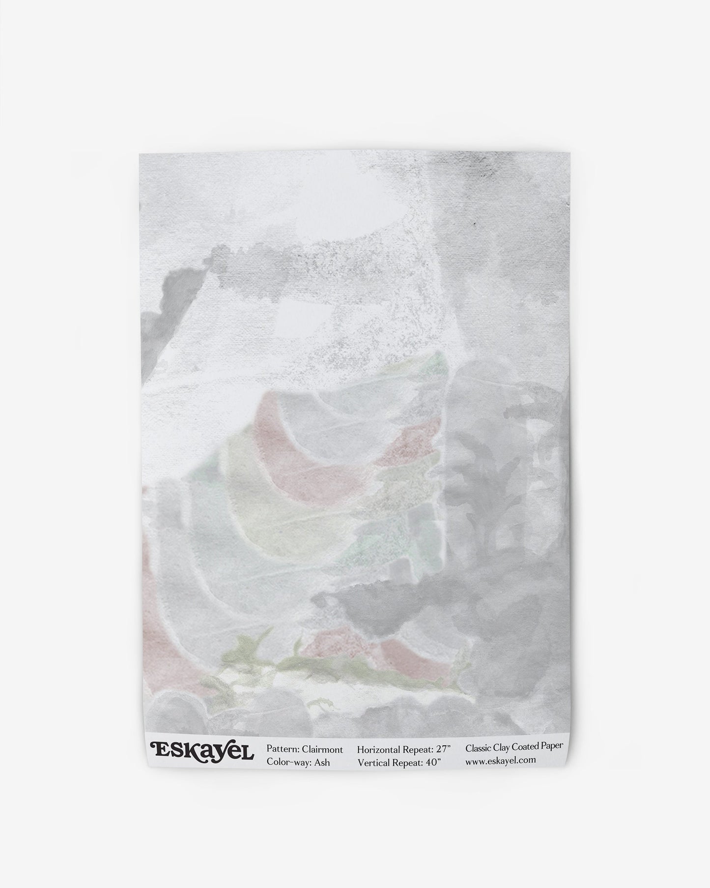 a Clairmont Wallpaper Sample Ash with a picture of clouds on it