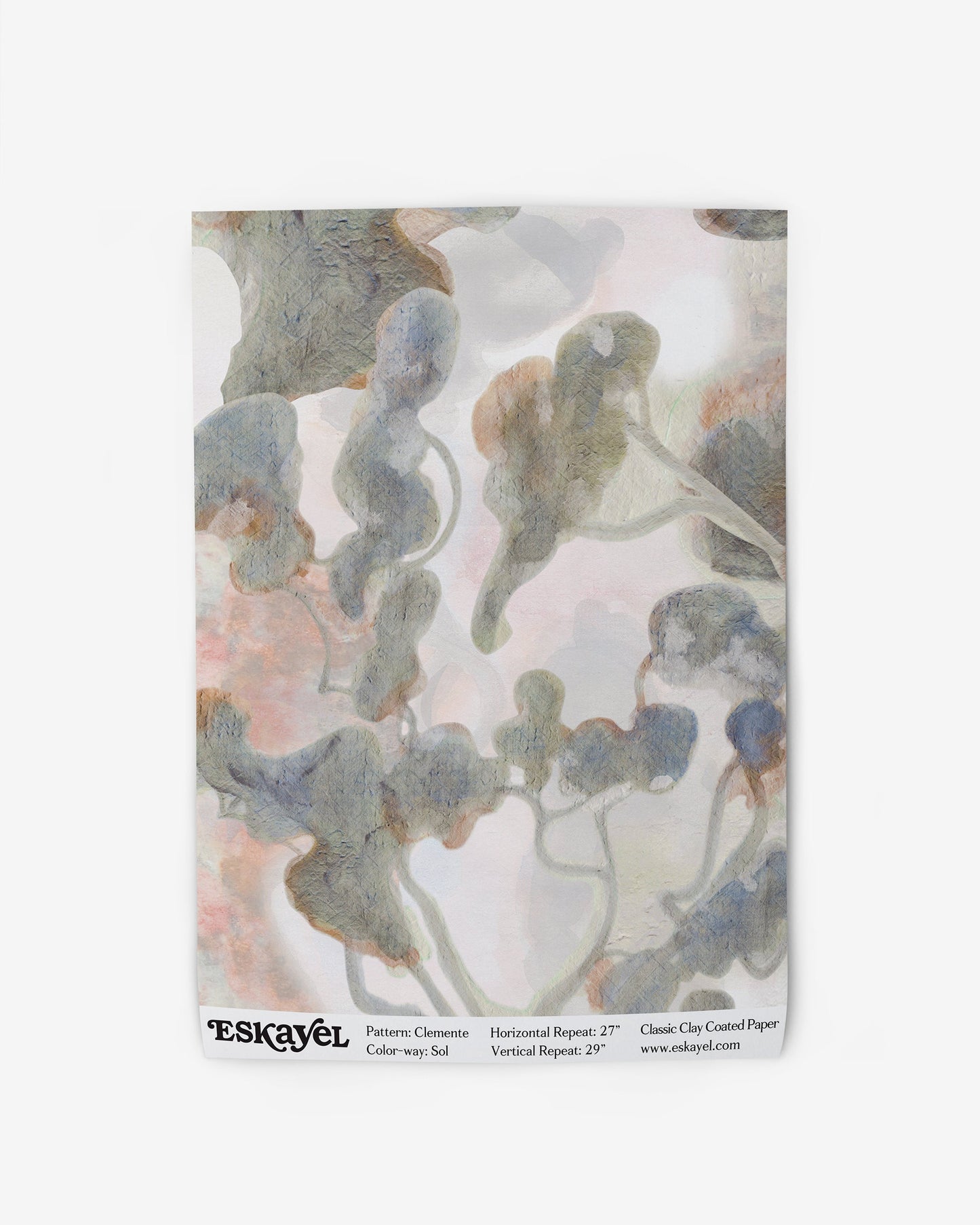 a sample of Clemente Wallpaper Sample Sol with a floral pattern on it