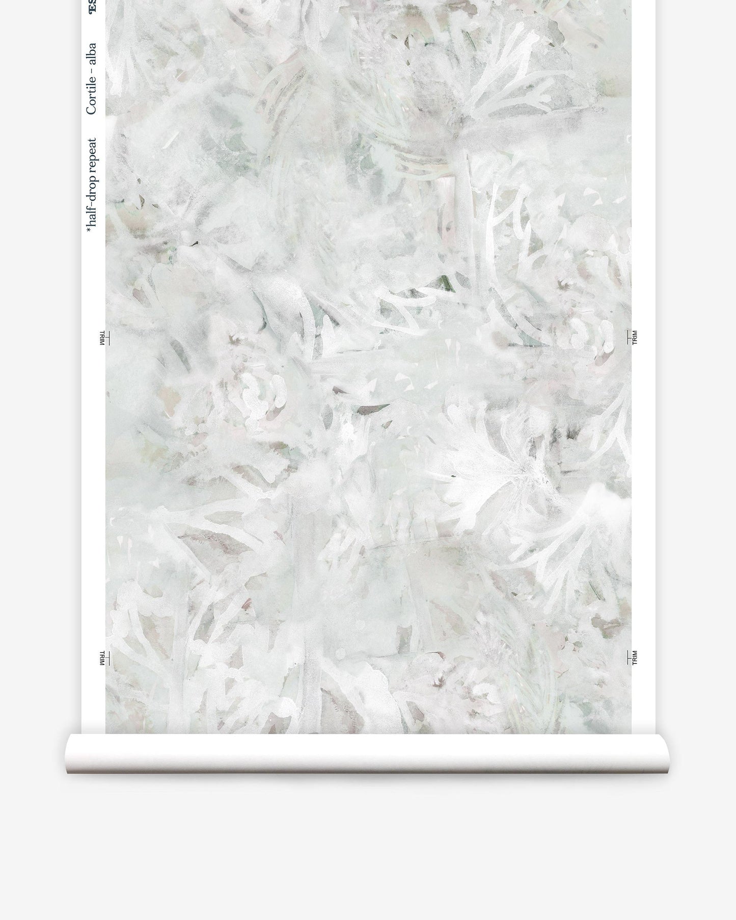 A white Cortile Wallpaper Alba with white flowers on it