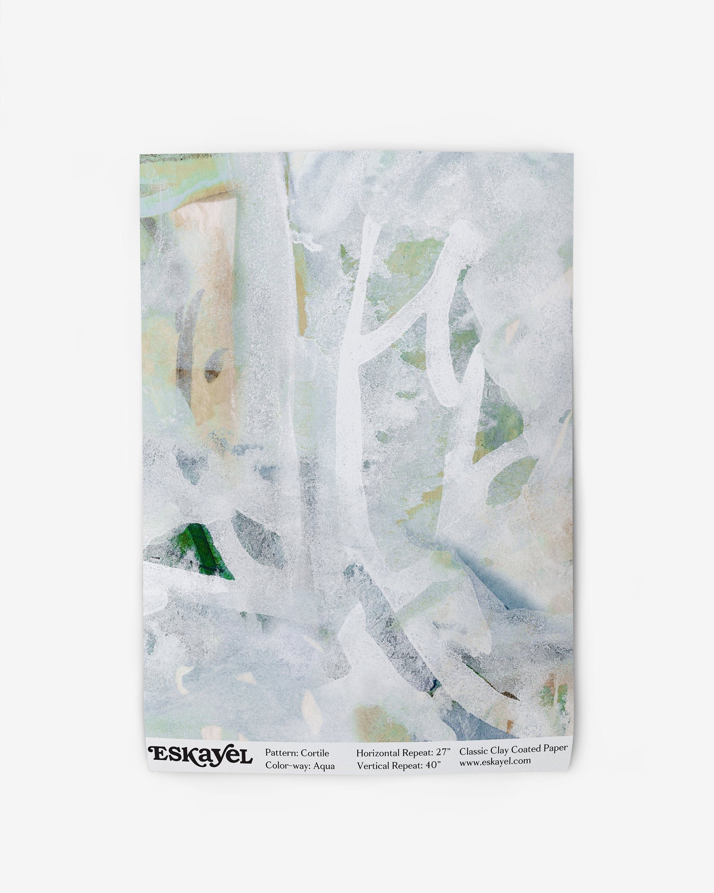 An Cortile Wallpaper Sample Aqua painting on wallpaper