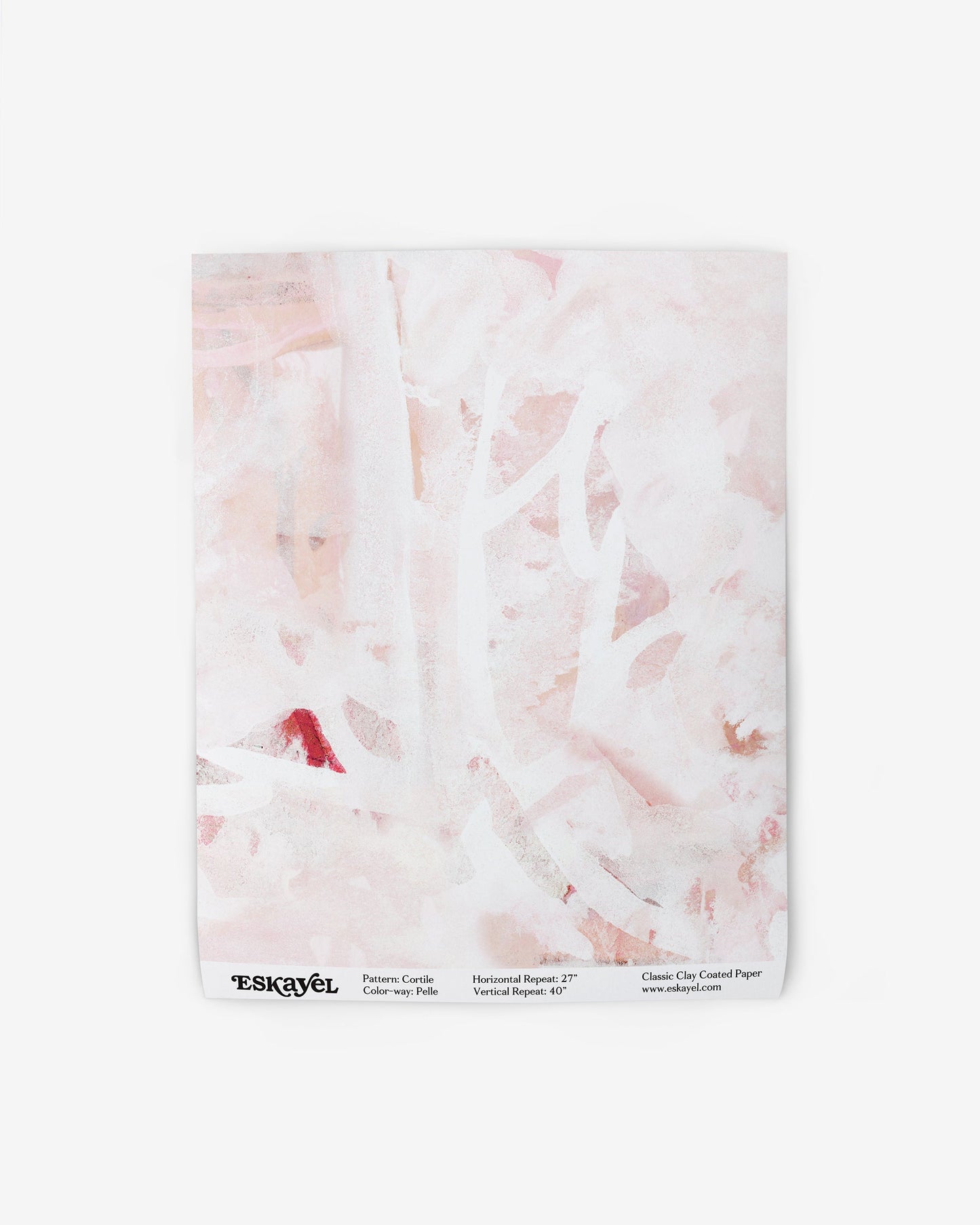 A pink and white Cortile Wallpaper Sample Pelle on wallpaper is available on wallpaper