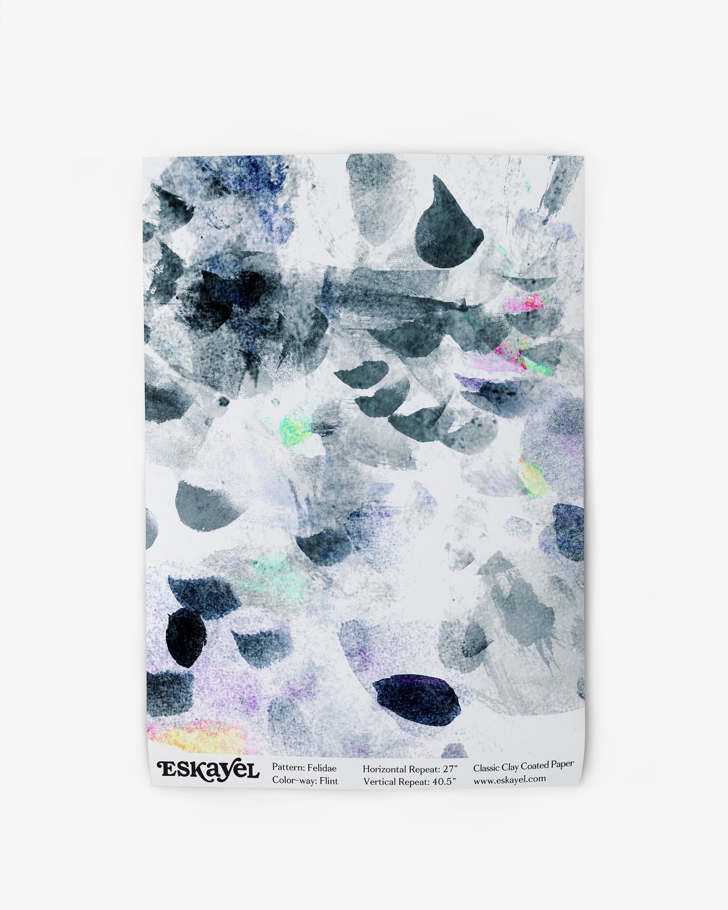 a sample of Felidae Wallpaper Sample Flint with an image of a bird on it