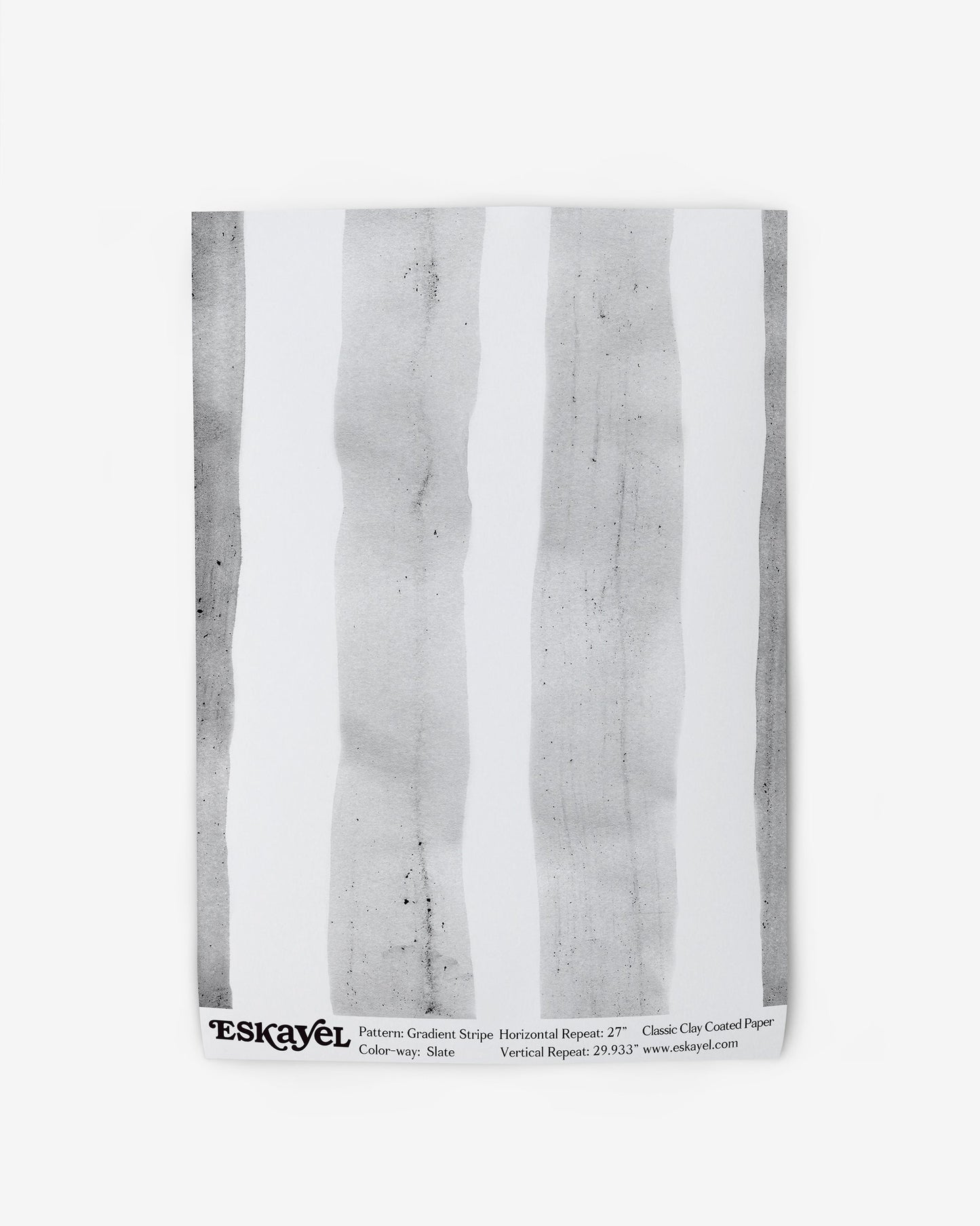 A black and white Gradient Stripe Wallpaper Slate fabric