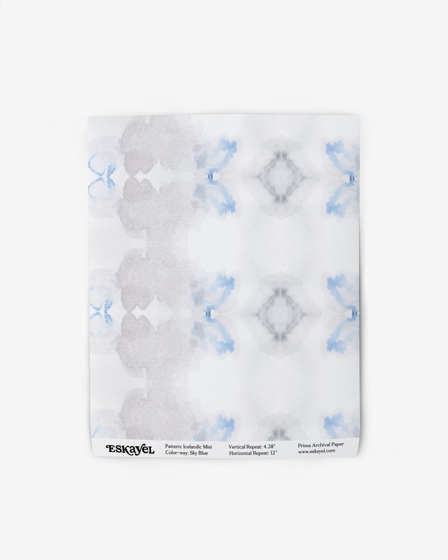 An Icelandic Mist Wallpaper Sample Sky Blue design on wallpaper is a sample of the orderon wallpaper