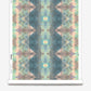 A roll of Jangala Wallpaper Citron with a blue and green fabric pattern on it