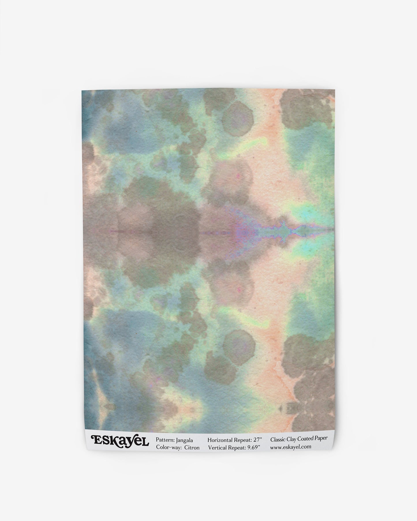 A Jangala Wallpaper Sample Citron wallpaper with clouds on it