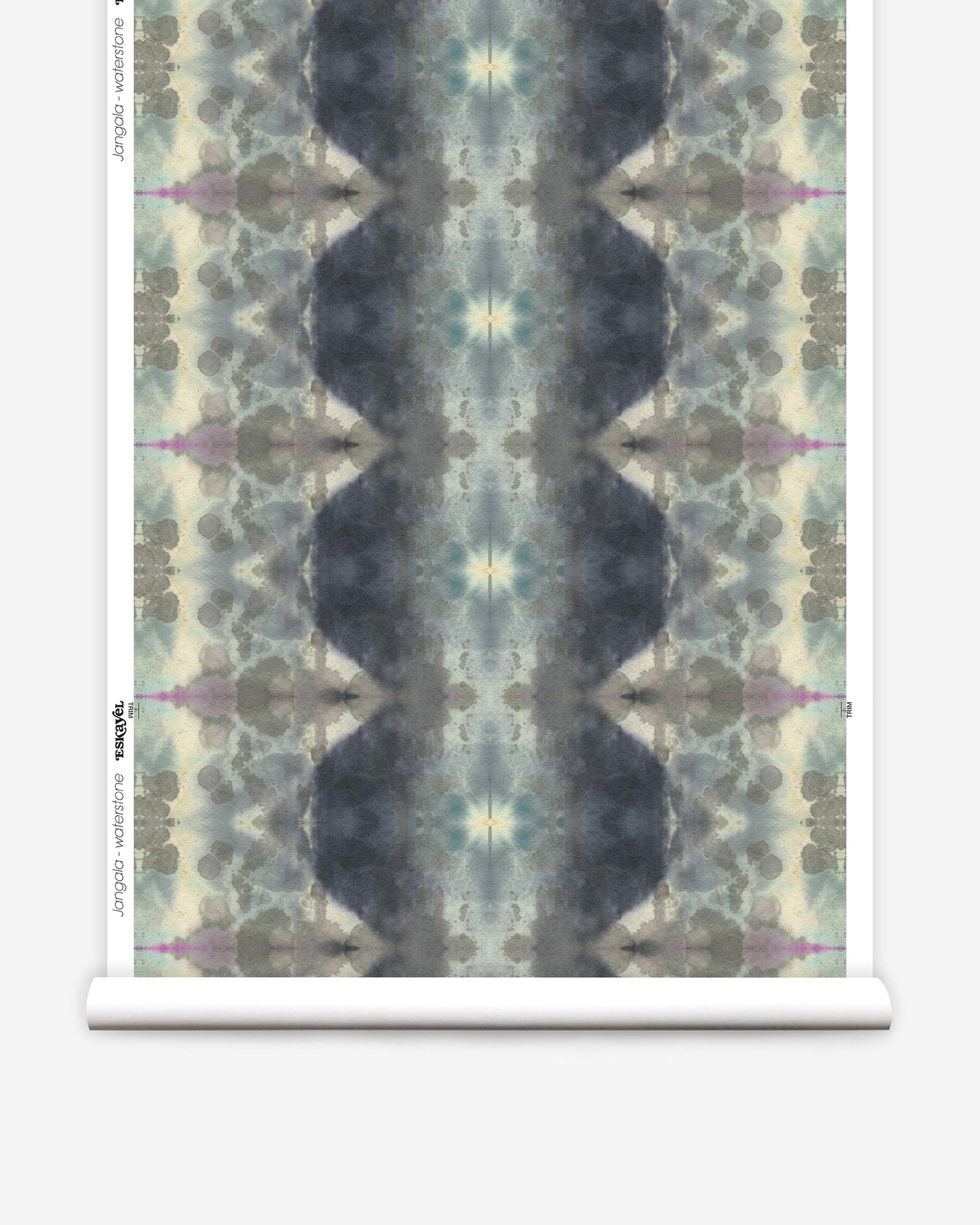 A blue and white Jangala Wallpaper Waterstone with an abstract pattern
