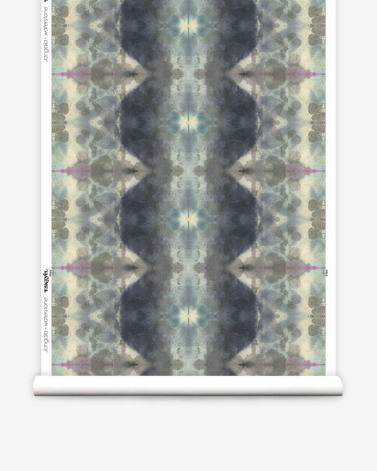 A blue and white Jangala Wallpaper Waterstone with an abstract pattern