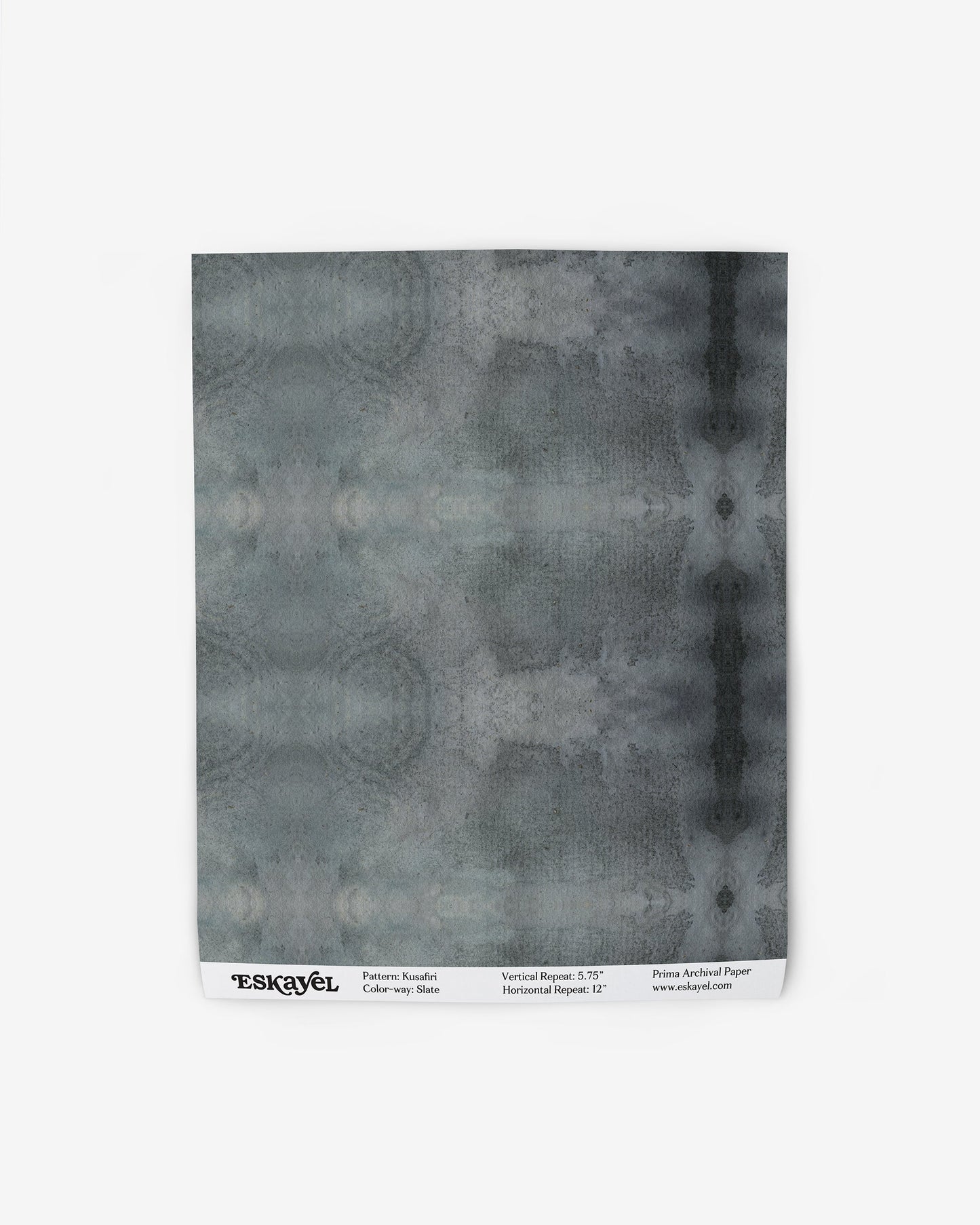 A grey and black pattern on wallpaper Kusafiri Wallpaper Slate fabricon wallpaper