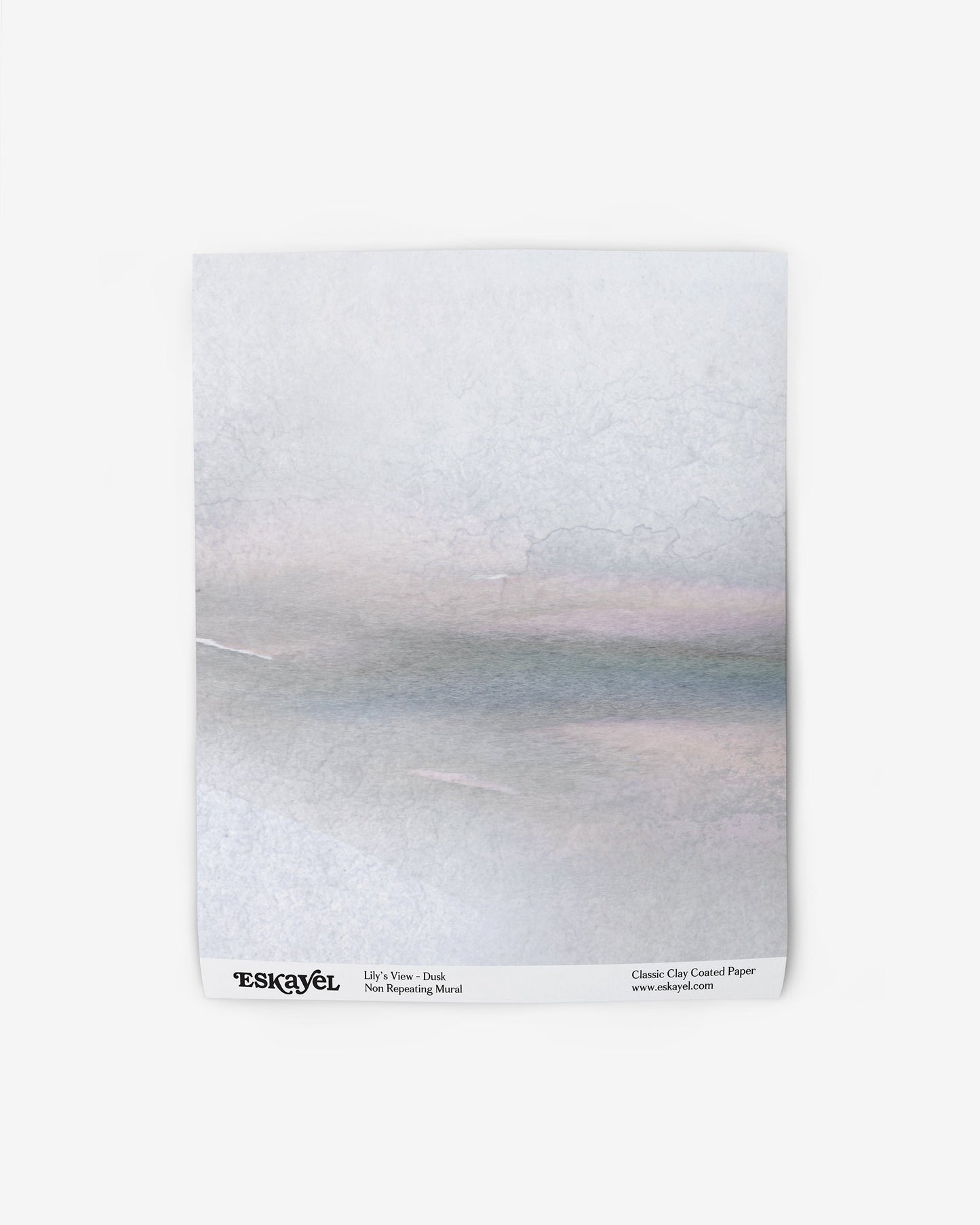 A luxury mural from Eskayel's Lily's View Wallpaper Mural Dusk Collection depicting a white background and a blue skyon wallpaper