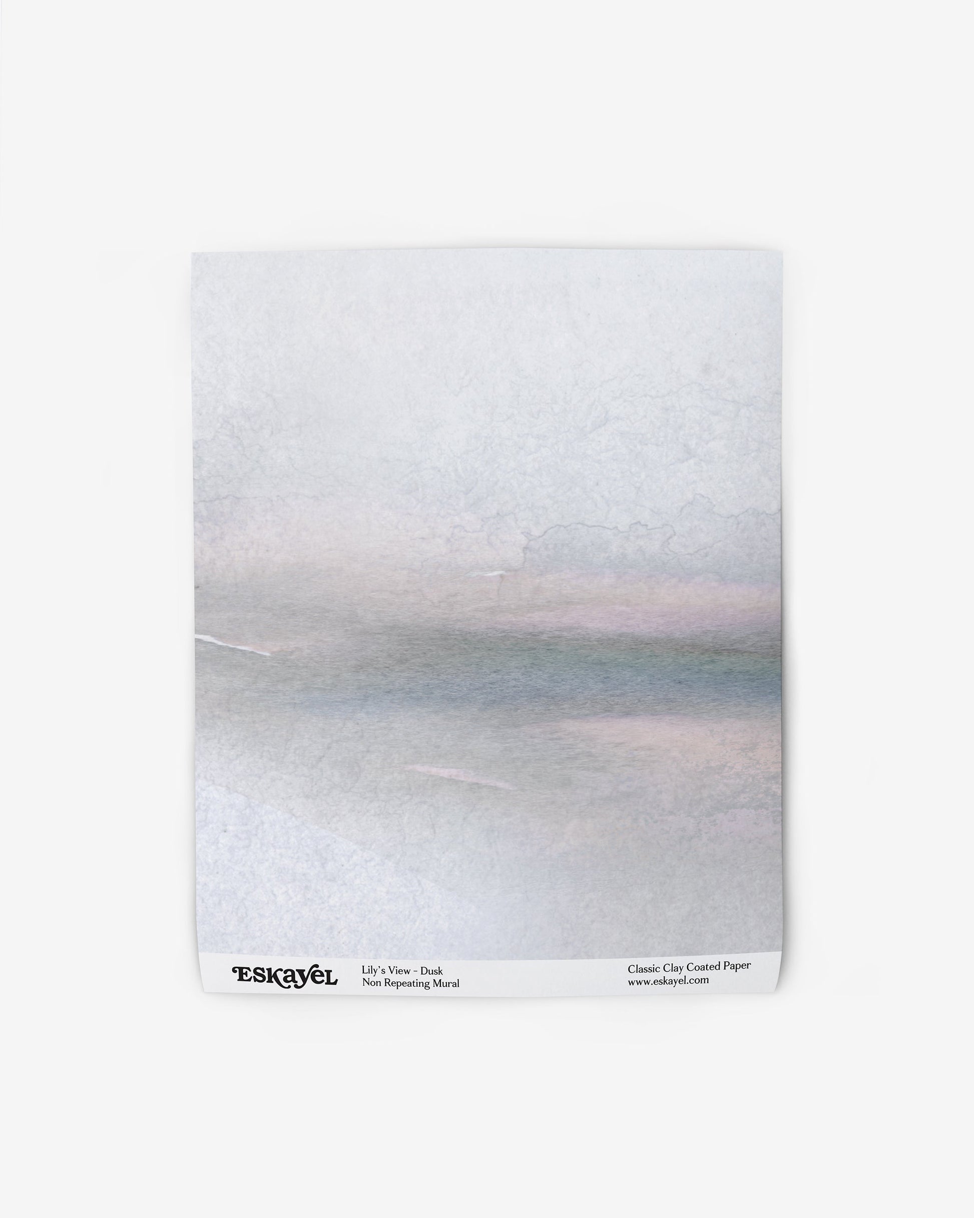 A luxury mural from Eskayel's Lily's View Wallpaper Mural Dusk Collection depicting a white background and a blue skyon wallpaper