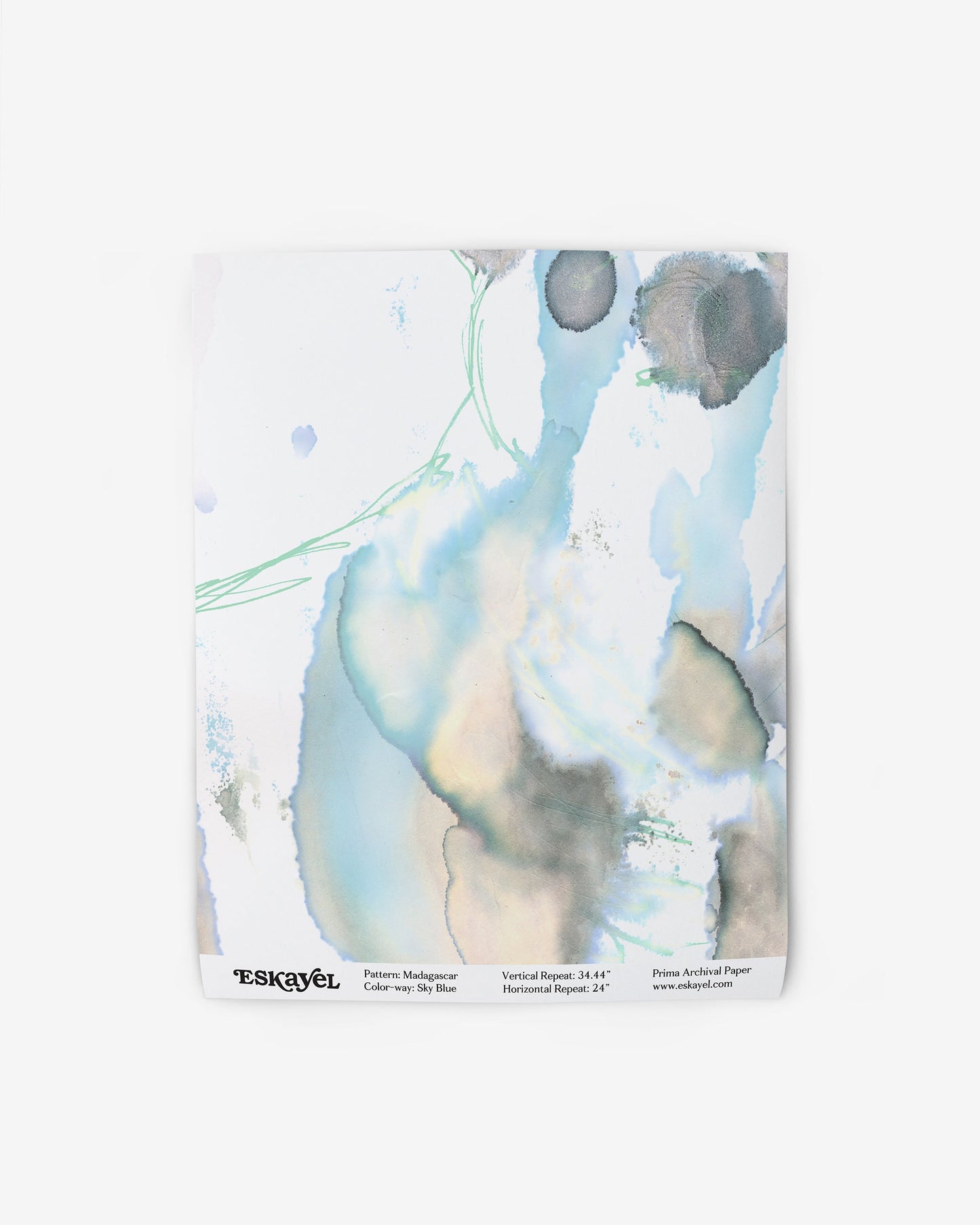 An image of a Madagascar Wallpaper Sky Blue painting on a white surface