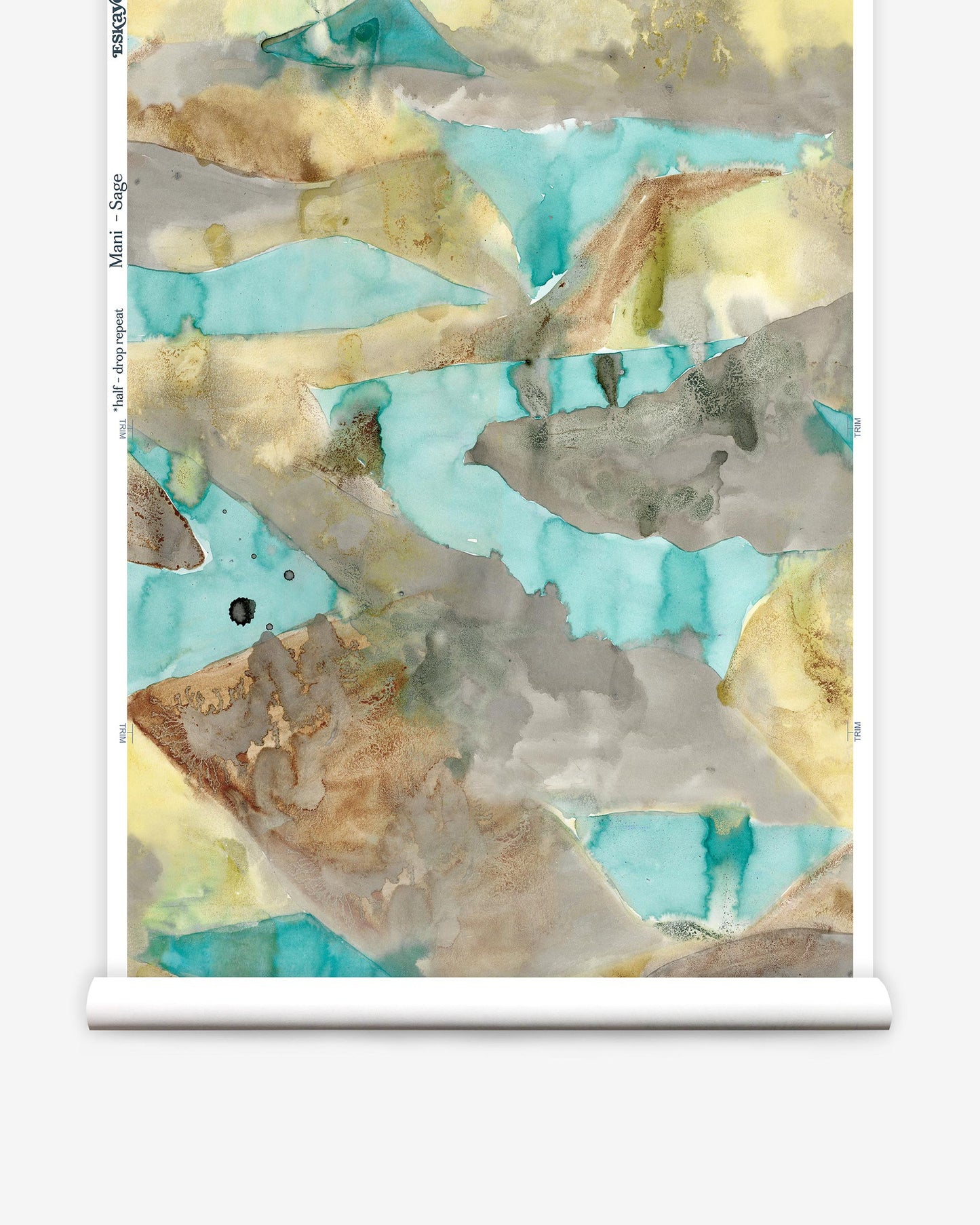 A watercolor painting inspired by Greece on a roll of Mani Wallpaper Sage