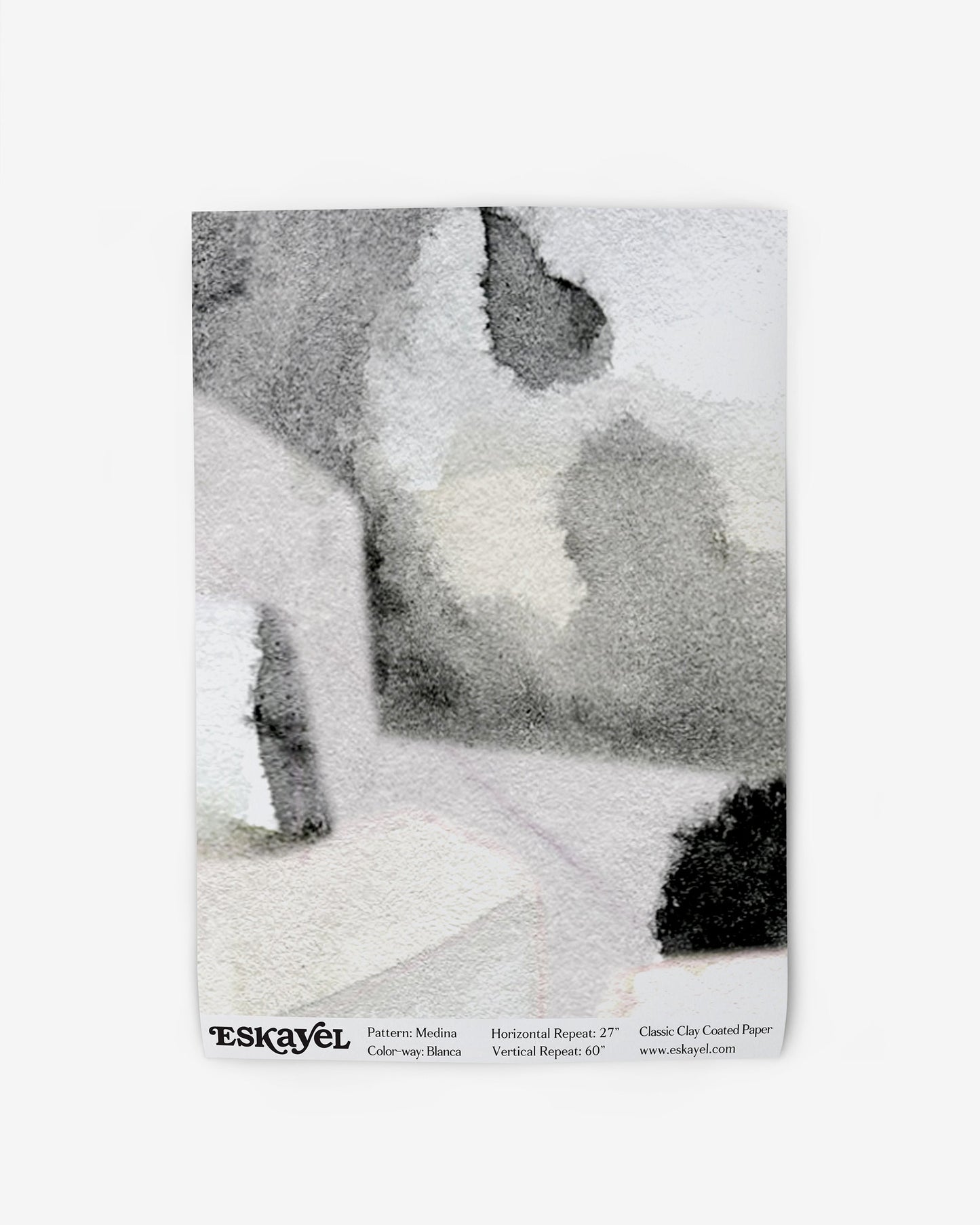 a sample of the Medina Wallpaper Sample Blanca on wallpaper