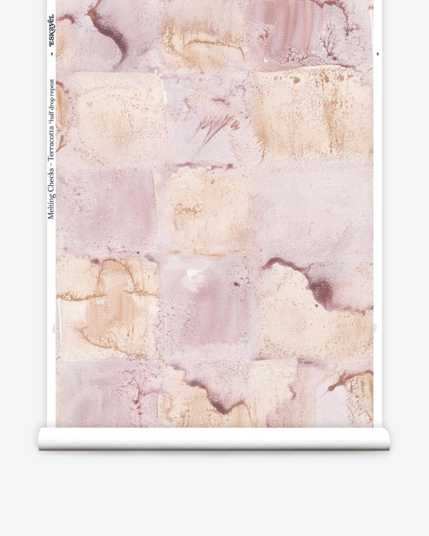 A high-end Melting Checks Wallpaper with color options on wallpaper
