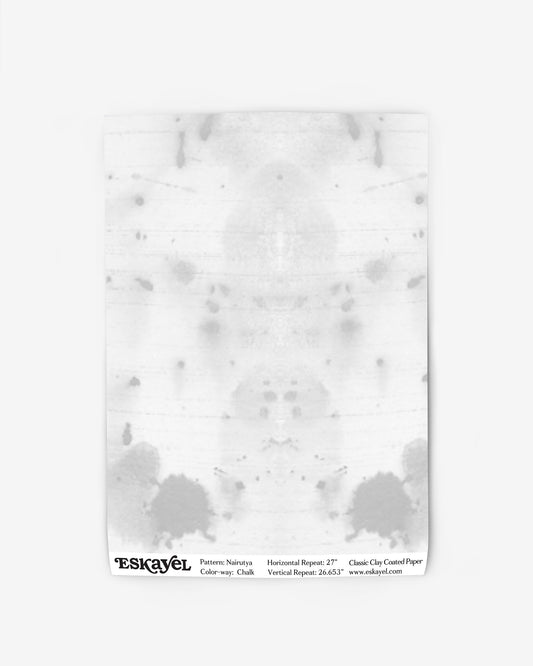 A Nairutya Wallpaper Sample Chalk with a black and white pattern on it is available to as a sample
