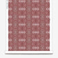 A paper with a red and white Omaha Kinship Wallpaper Morinda Ikat pattern on it