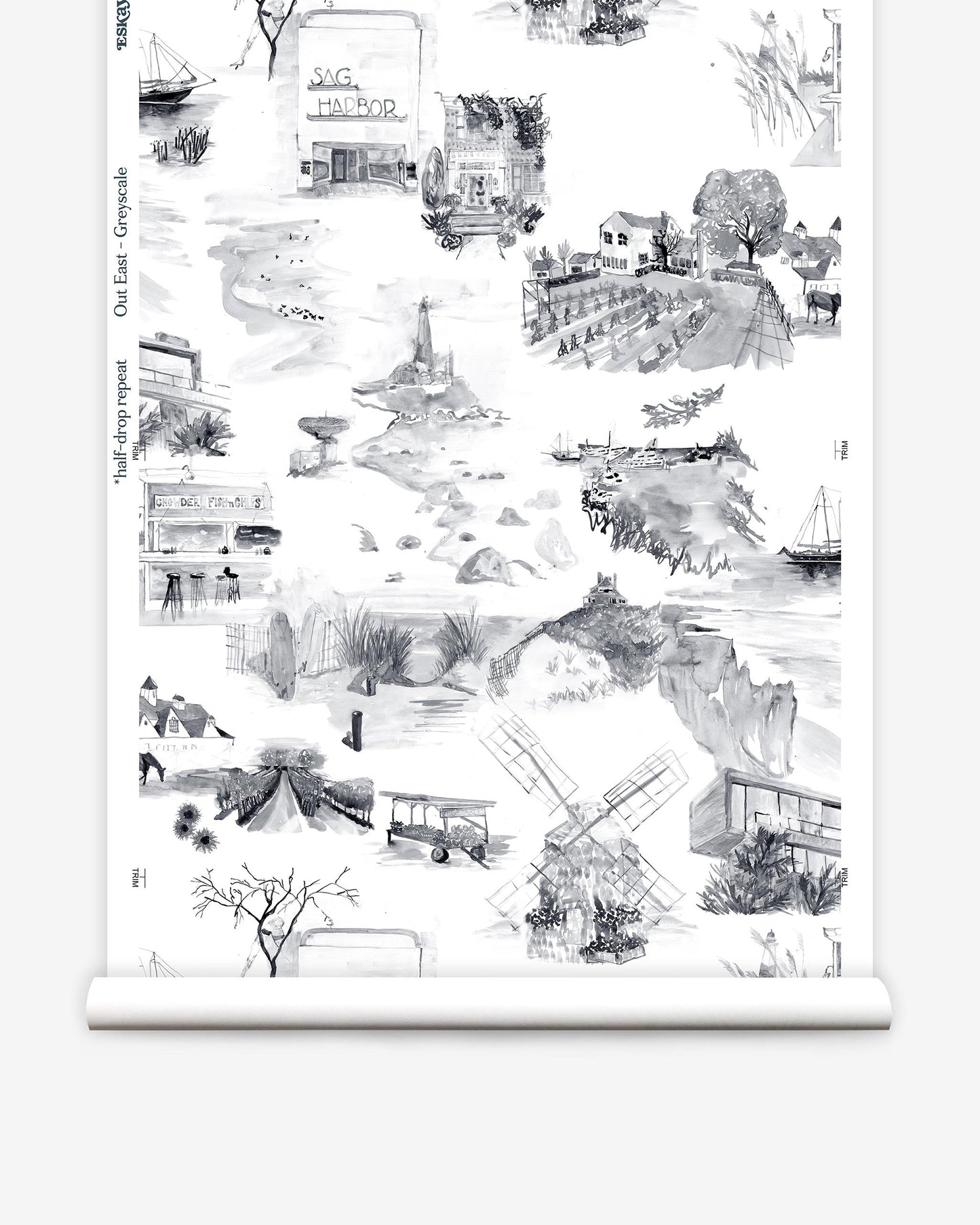 Out East Wallpaper||Greyscale
