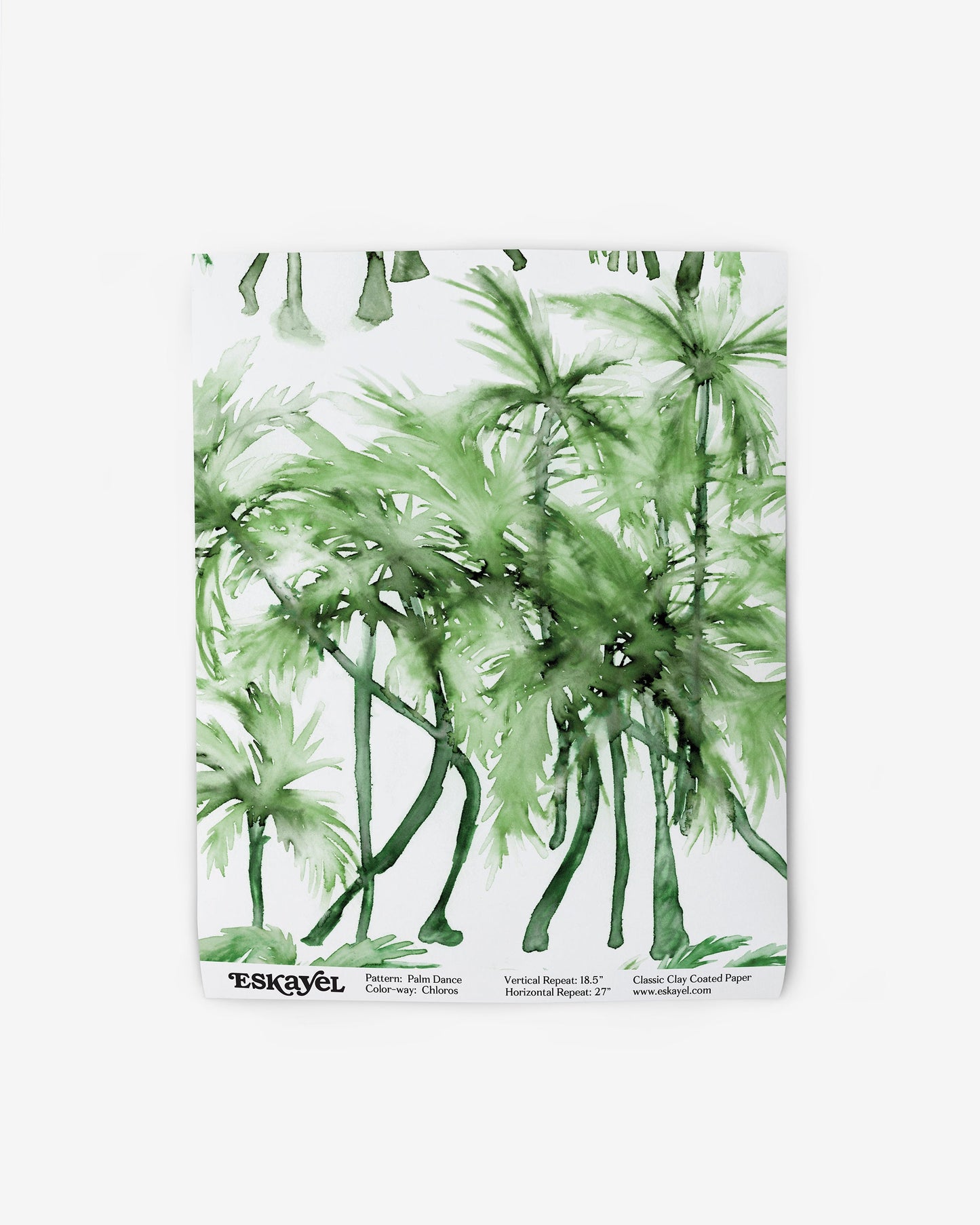 Palm Dance Wallpaper featuring palm trees in a watercolor pattern on wallpaper
