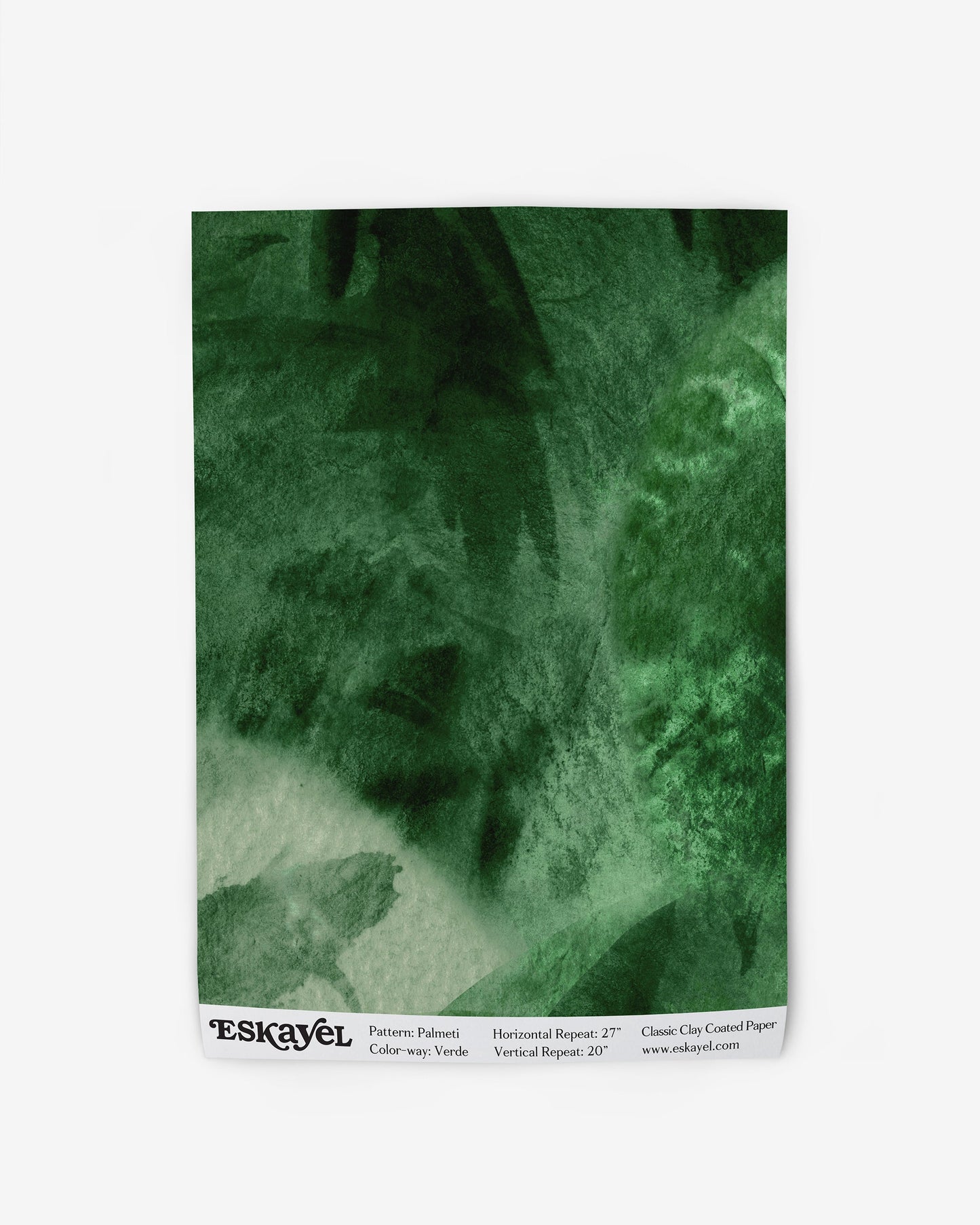 A Palmeti Wallpaper Verde fabric pattern with black background
