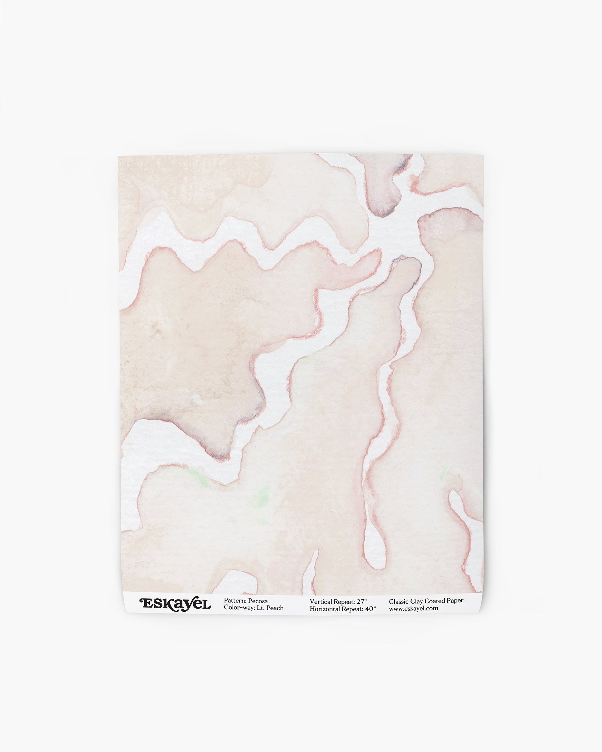 A pink and white marble pattern, inspired by Pecosa Wallpaper Light Peach's resist dye techniques, on wallpaper