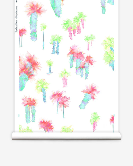 A colorful Perfect Palm Wallpaper with Polychrome on it
