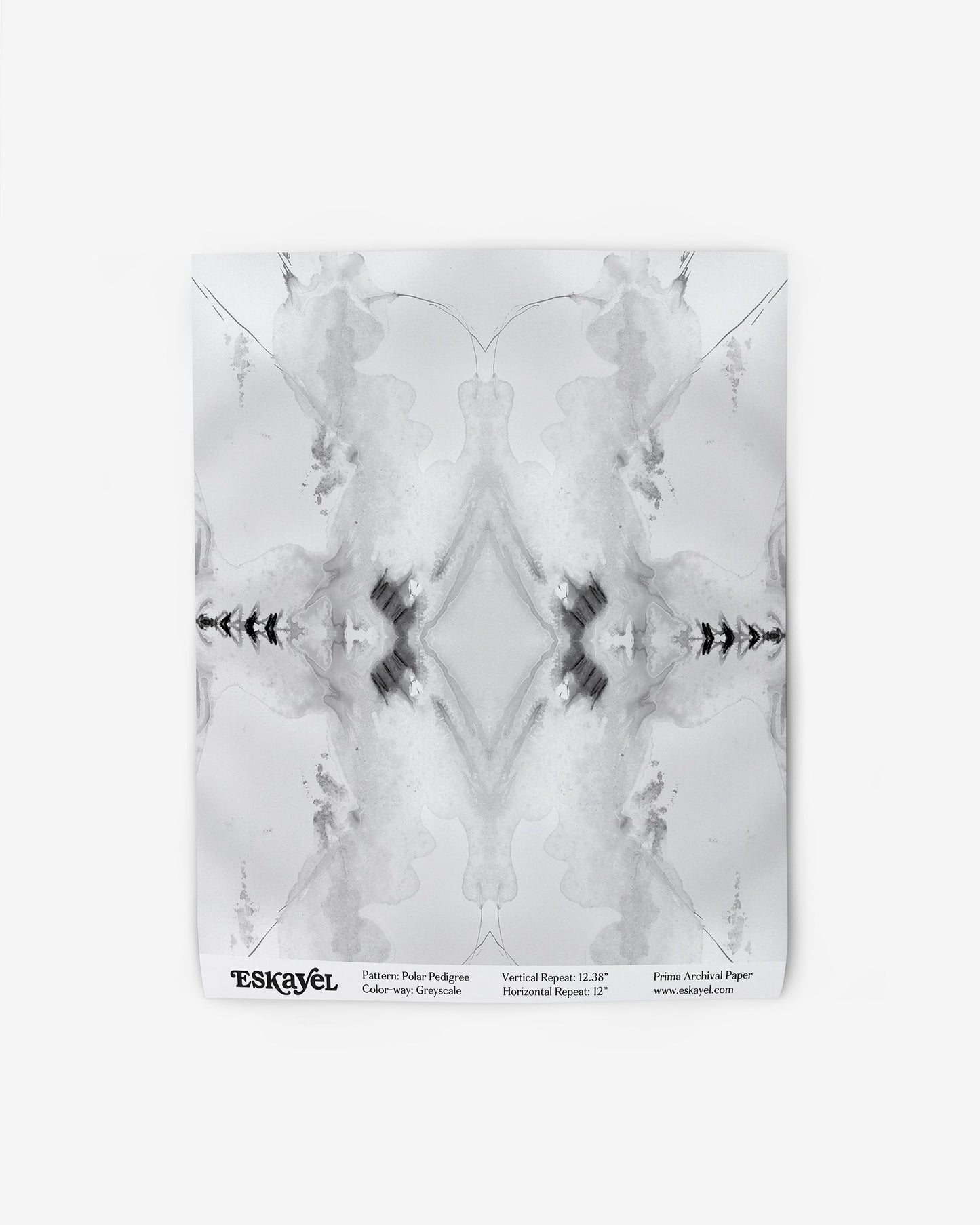 A black and white abstract design of Polar Pedigree Wallpaper Greyscale