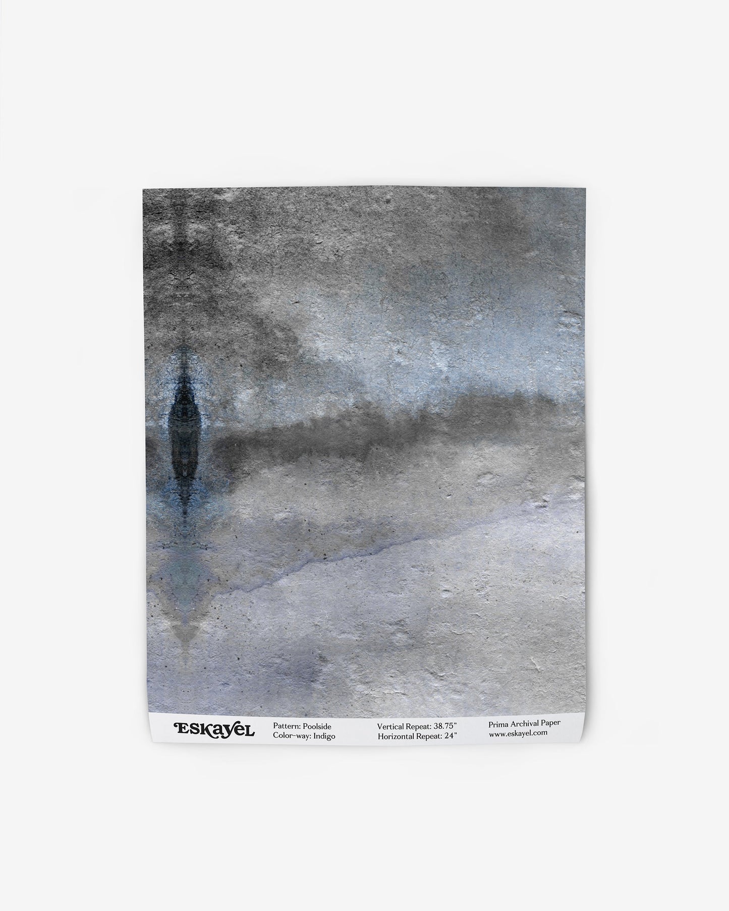 A black and white image of a Poolside Wallpaper Indigo on wallpaper