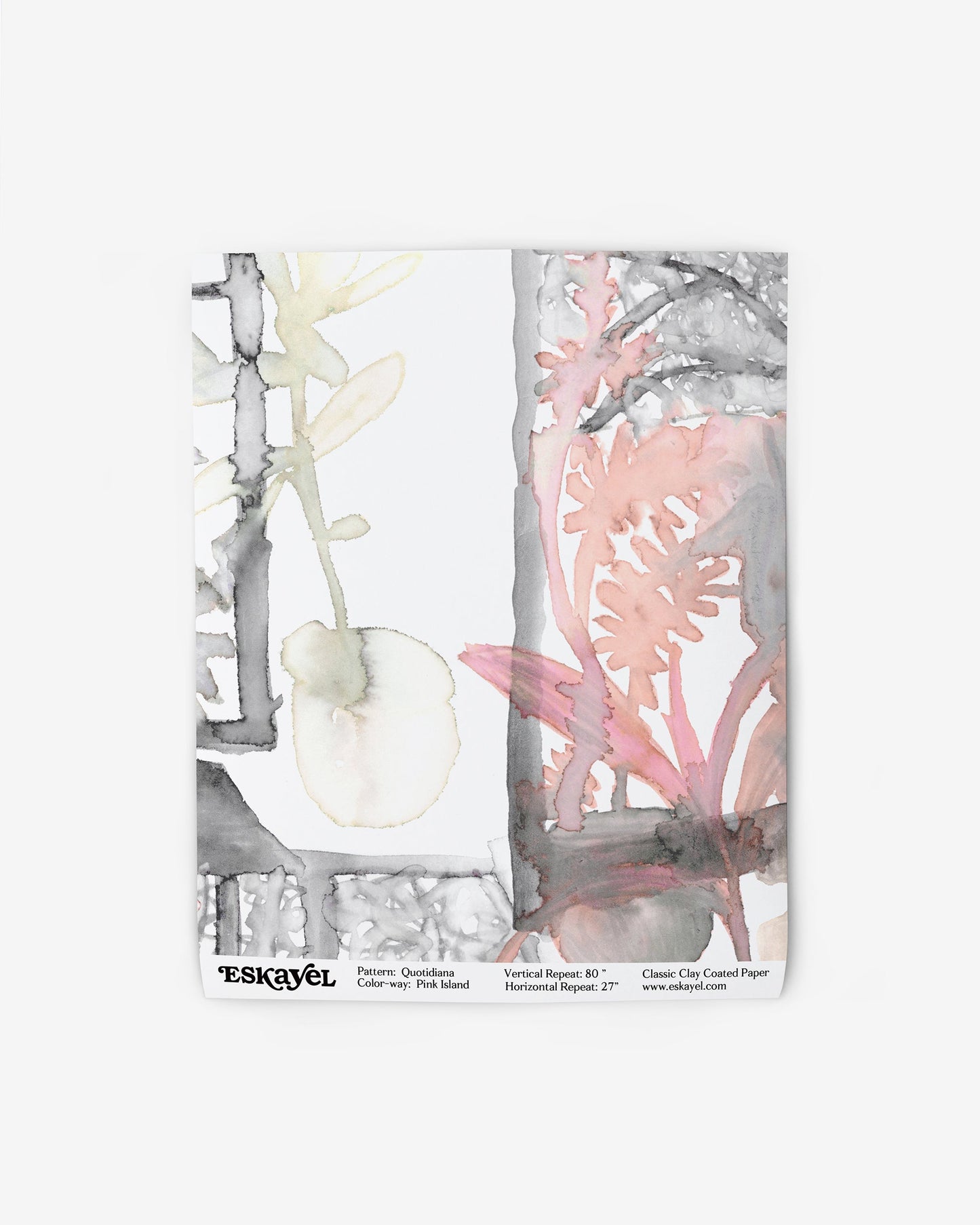 A wallpaper with a pink flower in the Quotidiana Wallpaper Pink Island pattern