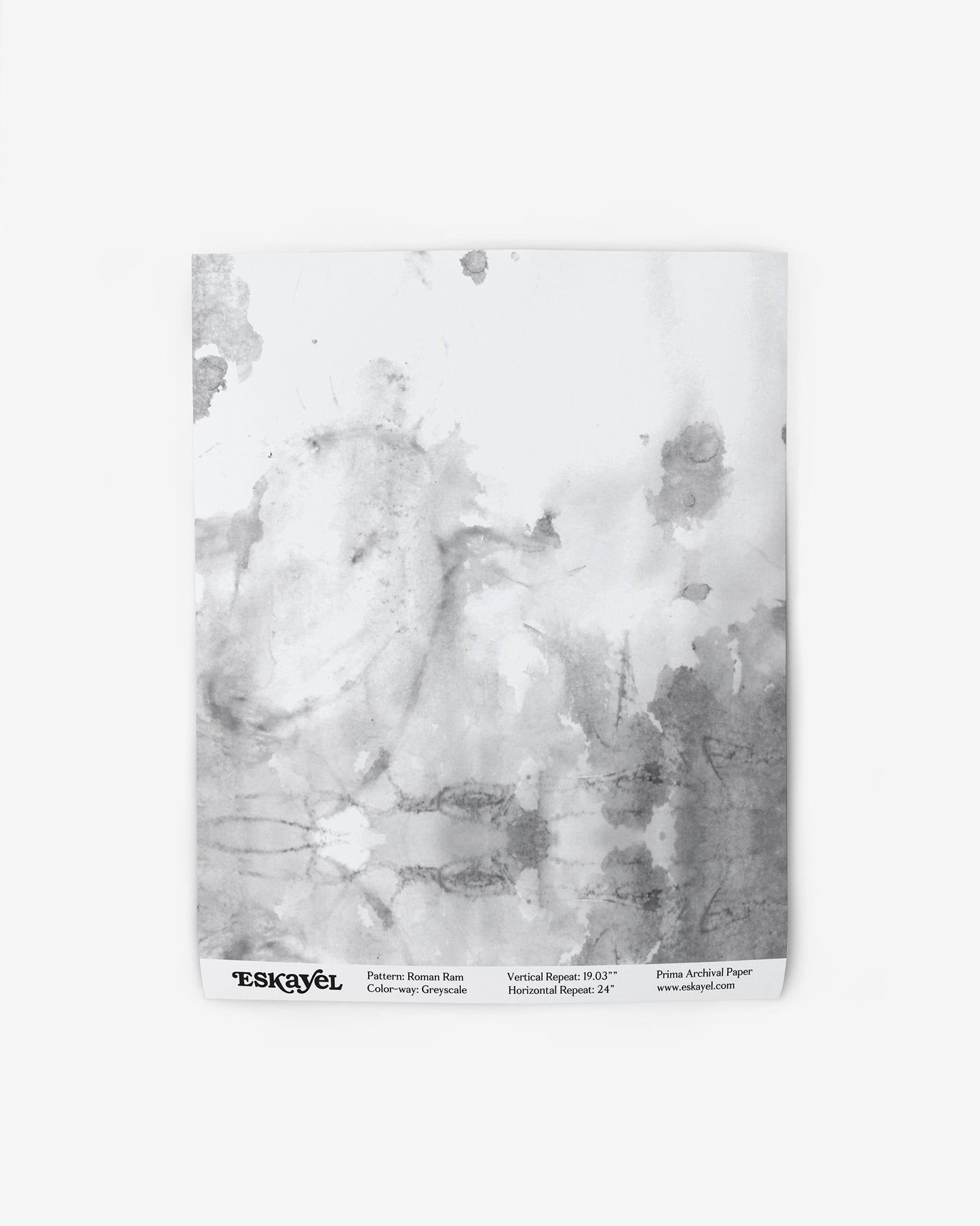 A black and white drawing of a sheep in the Roman Ram Wallpaper Greyscale, on wallpaper