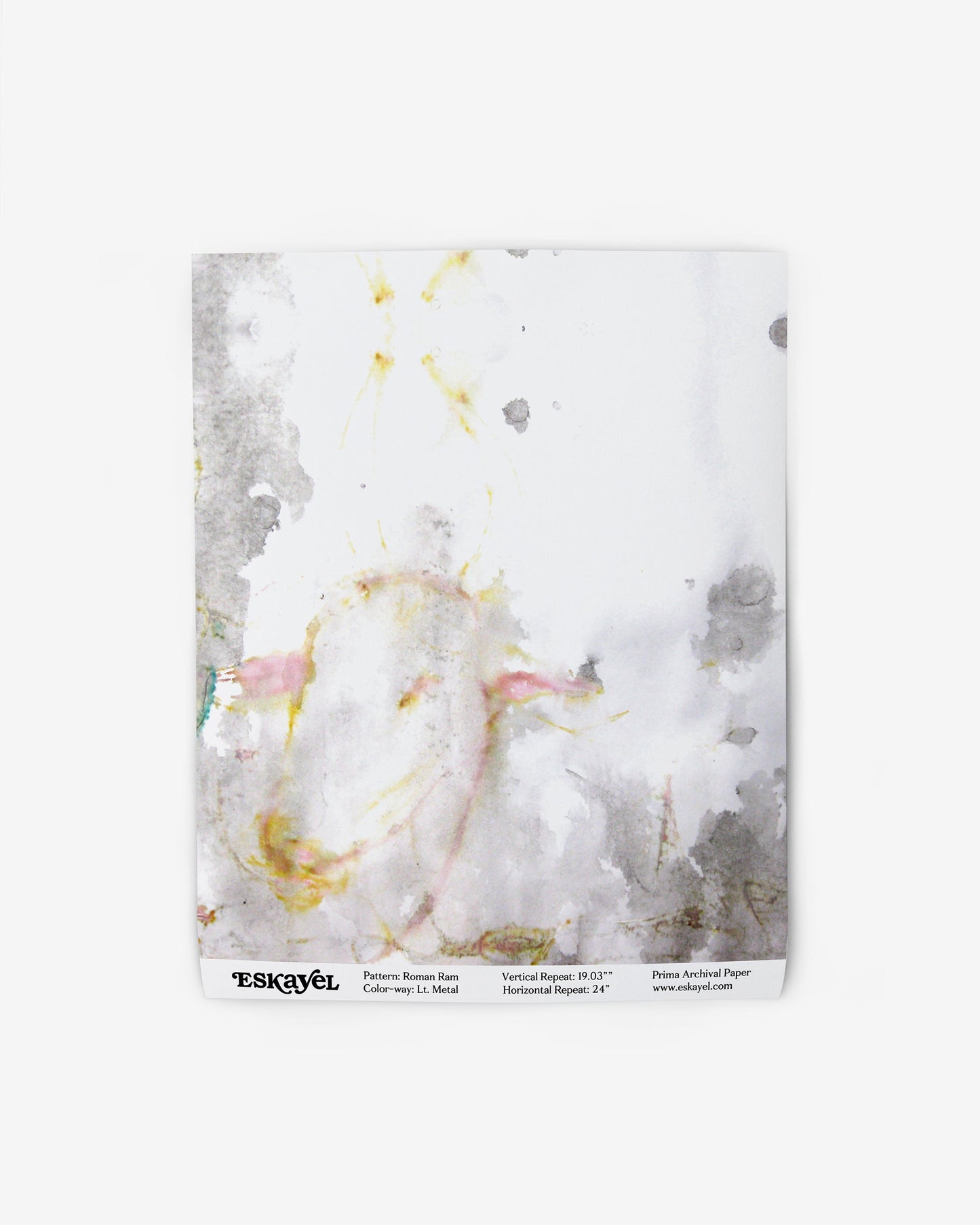 A white wallpaper with a painting of a Roman Ram Wallpaper Light Metal from the Era Collection
