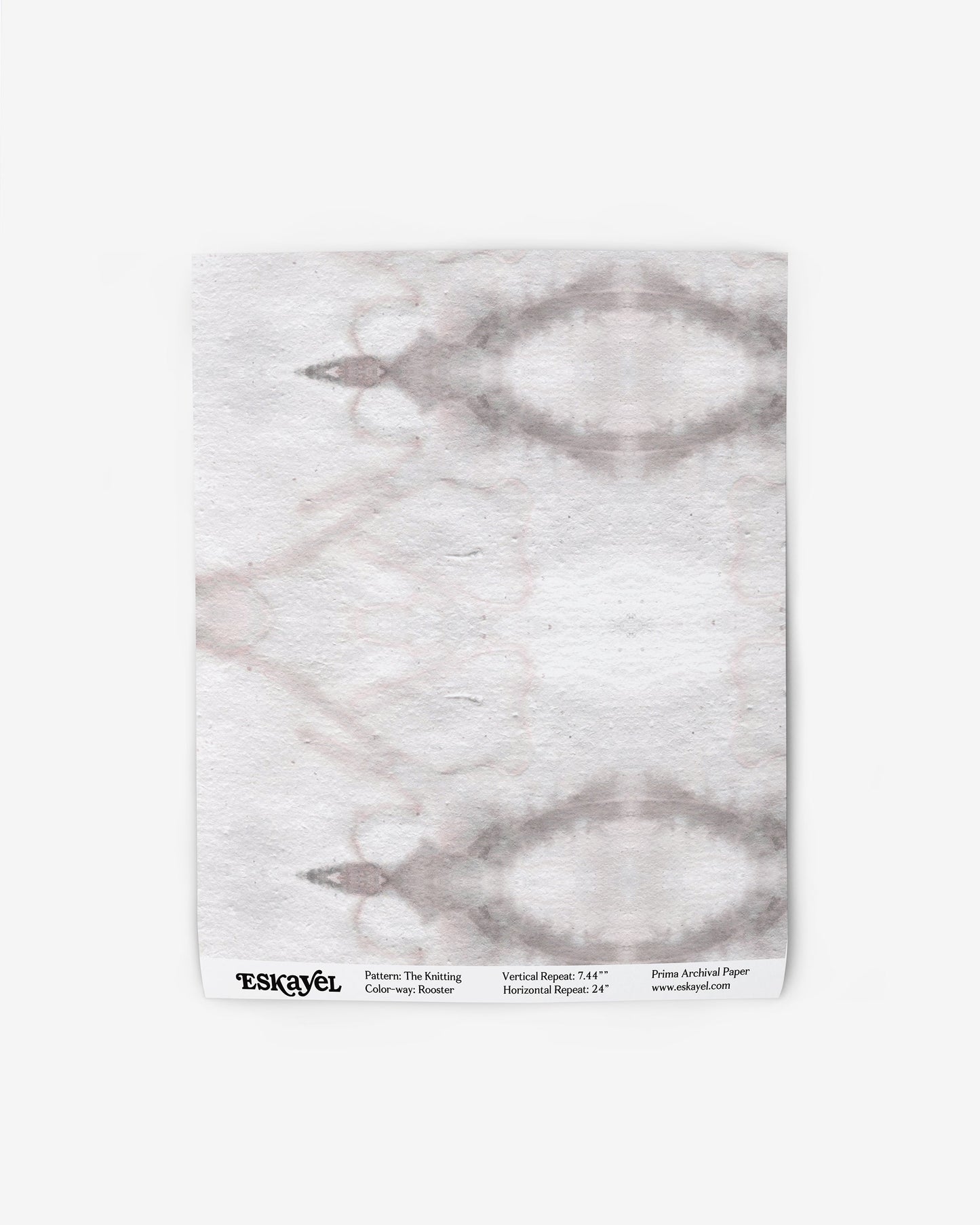 A white wallpaper with a marble pattern from The Knitting Wallpaper Rooster Collection