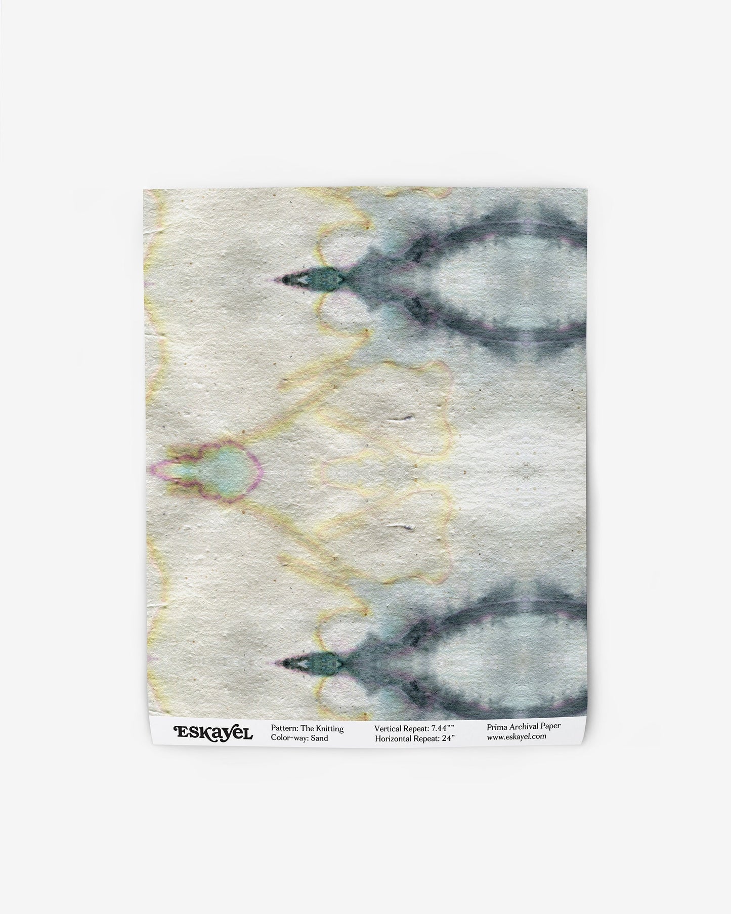A wallpaper from The Knitting Wallpaper Sand Collection with an abstract design in Sand colorway