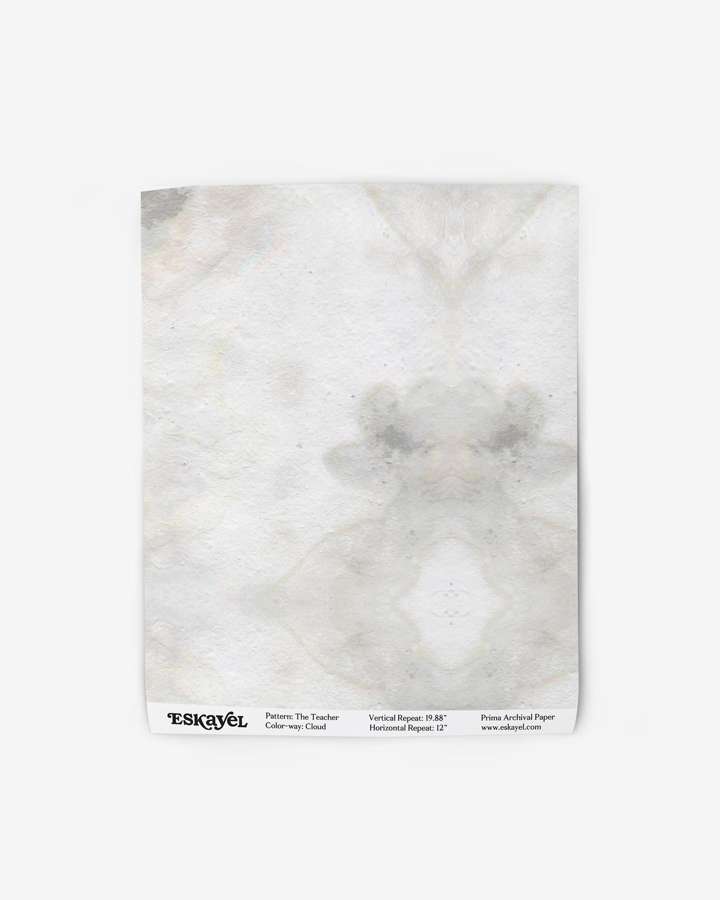 A white wallpaper with a flower pattern from The Teacher Wallpaper Cloud Collection