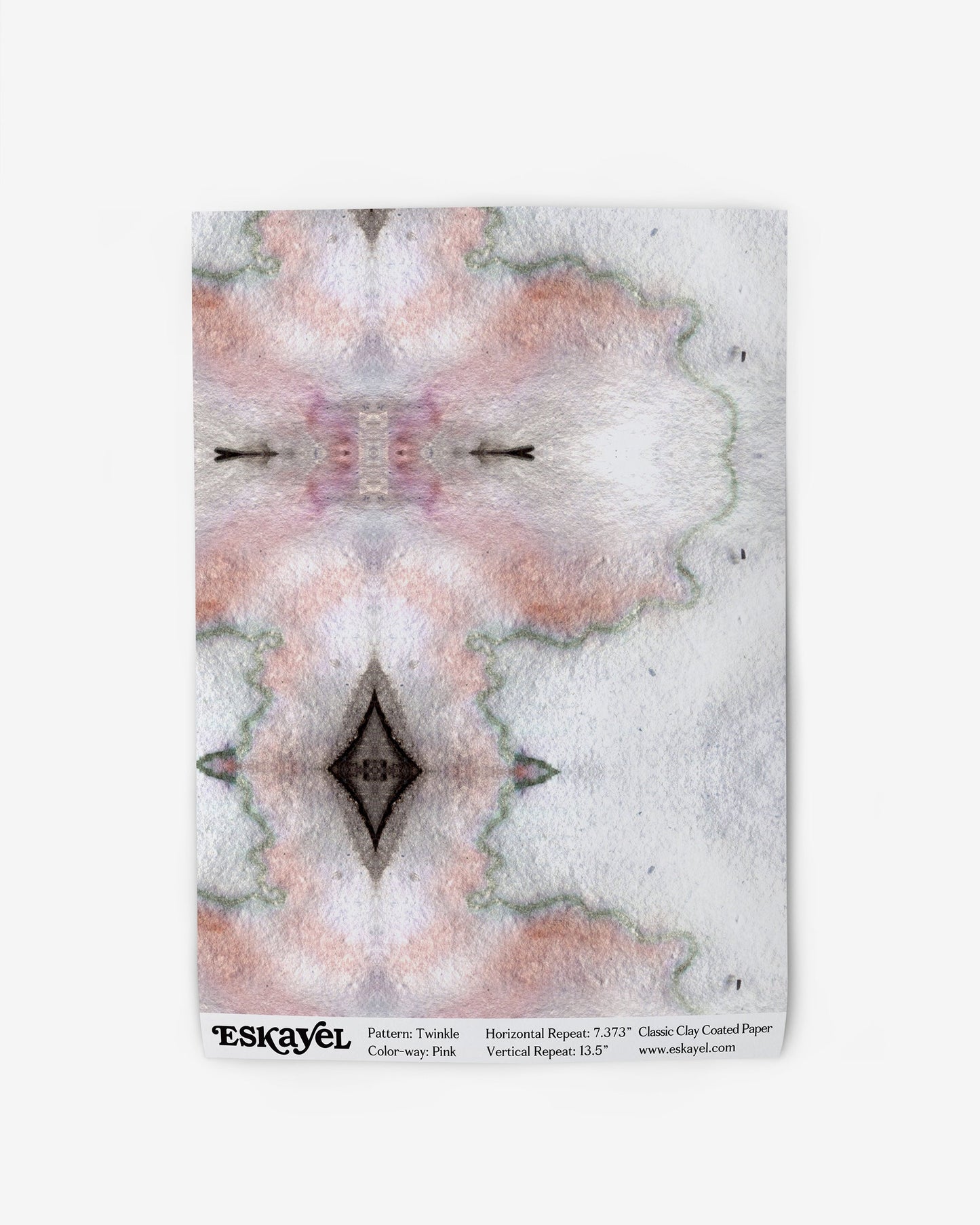 A wallpaper with a pink and white pattern from the Twinkle Wallpaper Pink Collection