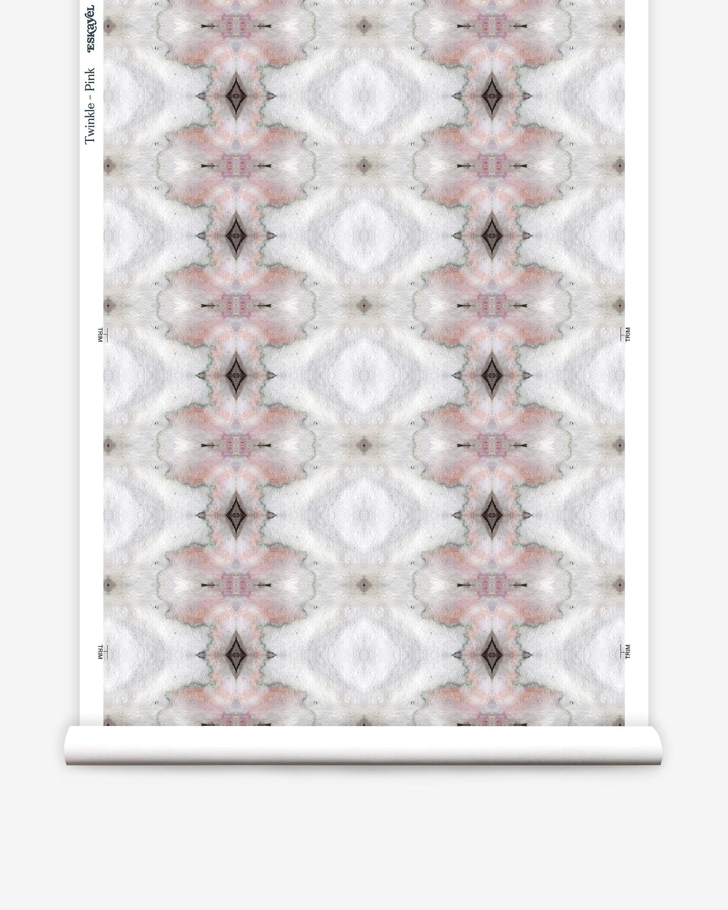 A pink and white Twinkle Wallpaper Pink on a roll