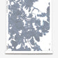 A roll of Up For Anything Wallpaper with abstract botanical patterns in cerulean and white leaves on it