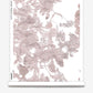 A pink and white Up For Anything Wallpaper Glimmer with abstract botanical pattern on it