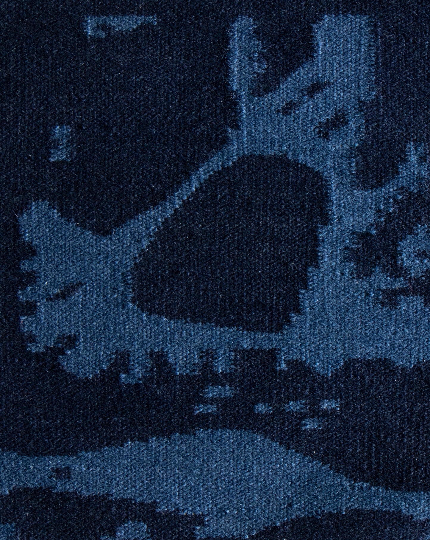 A close up of a Banda Flatweave Rug in Indigo